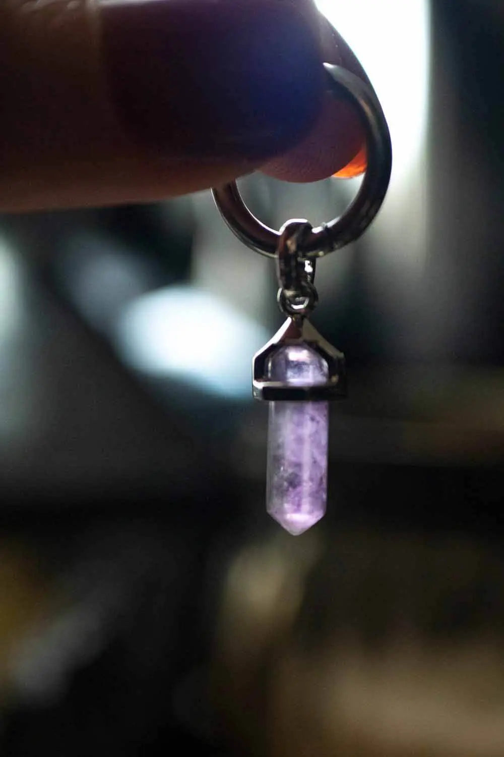 Anneau à breloque en Améthyste Aile (à l'unité) lunamanashop