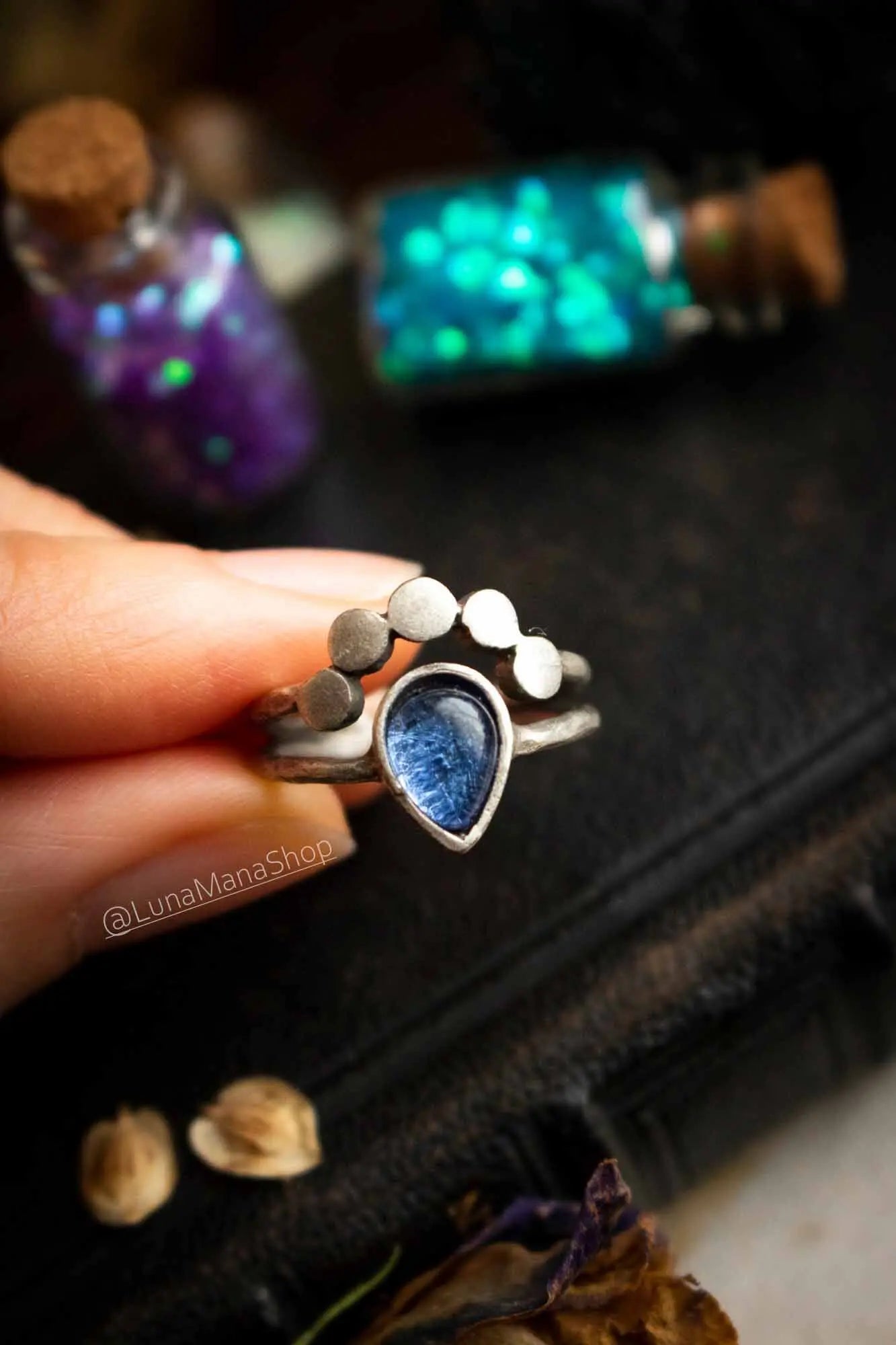 Bague Hempea en Cyanite et base argentée lunamanashop