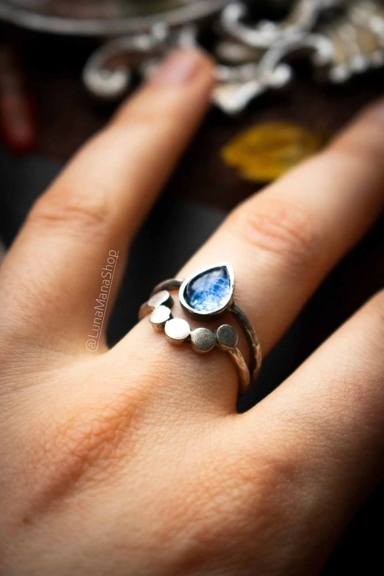 Bague Hempea en Cyanite et base argentée lunamanashop