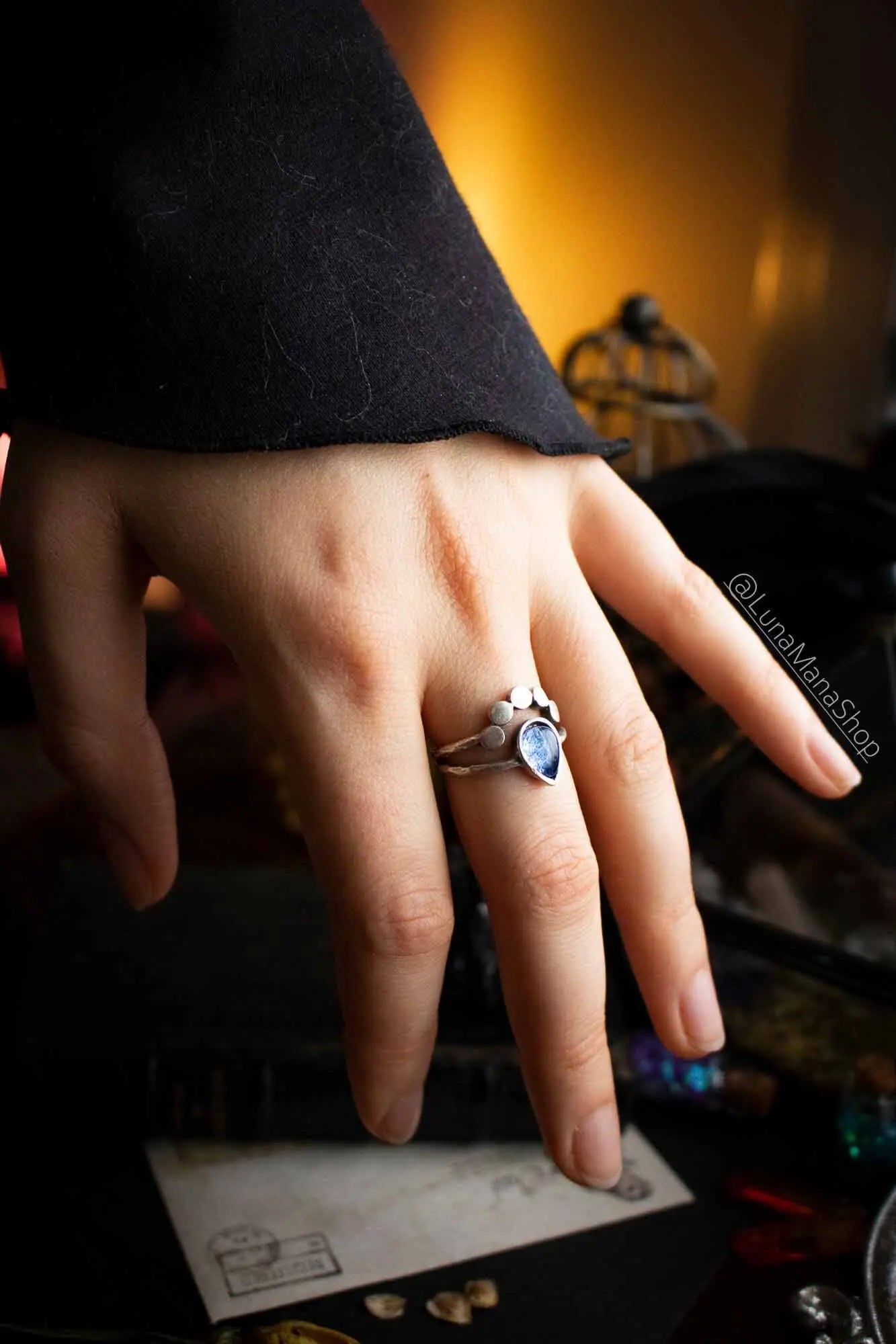 Bague Hempea en Cyanite et base argentée lunamanashop