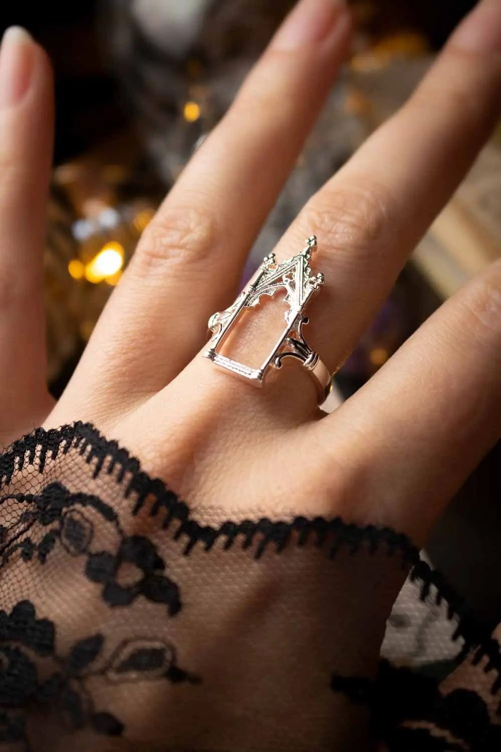 Bague Lumière de l'âme avec cathédrale en acier inoxydable lunamanashop