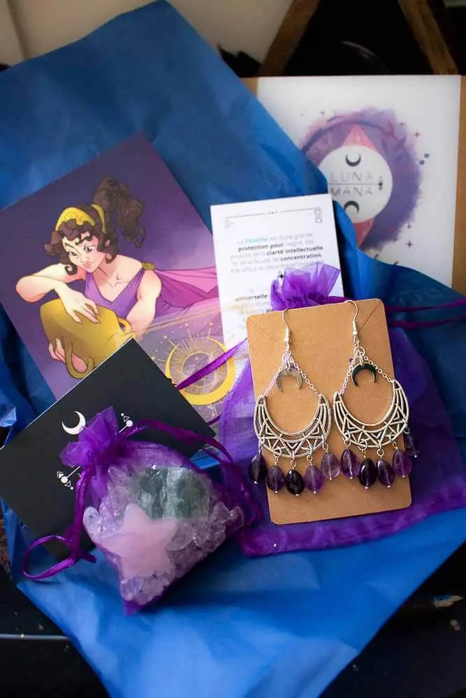 Coffret bijou Améthyste mystérieuse lunamanashop