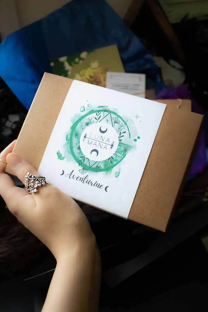 Coffret bijou Aventurine verte lunamanashop
