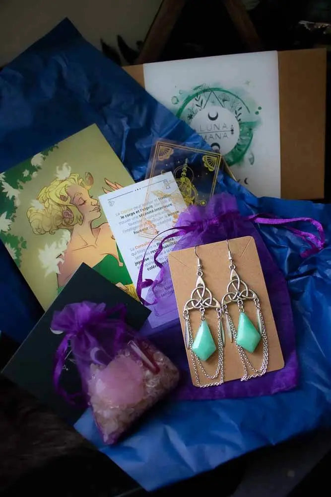 Coffret bijou Aventurine verte lunamanashop