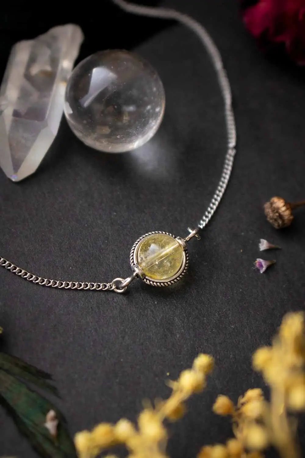 Collier choker Noche jaune en Citrine lunamanashop