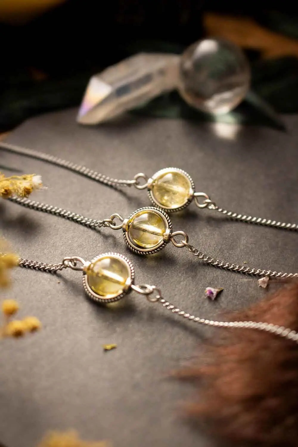 Collier choker Noche jaune en Citrine lunamanashop