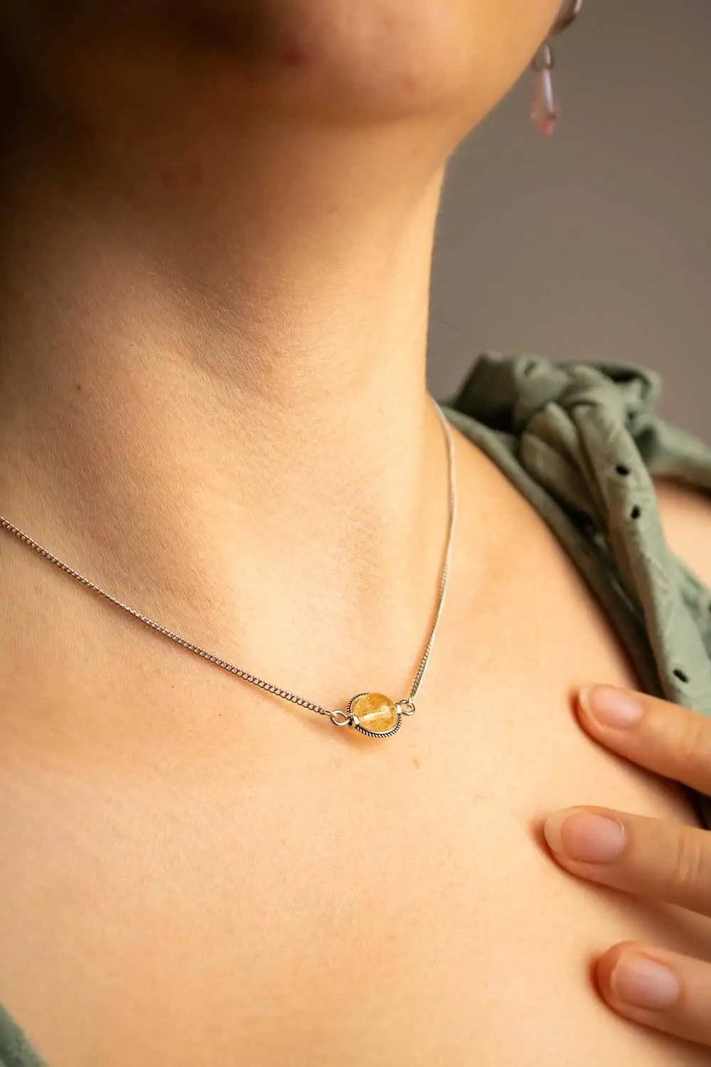 Collier choker Noche jaune en Citrine lunamanashop