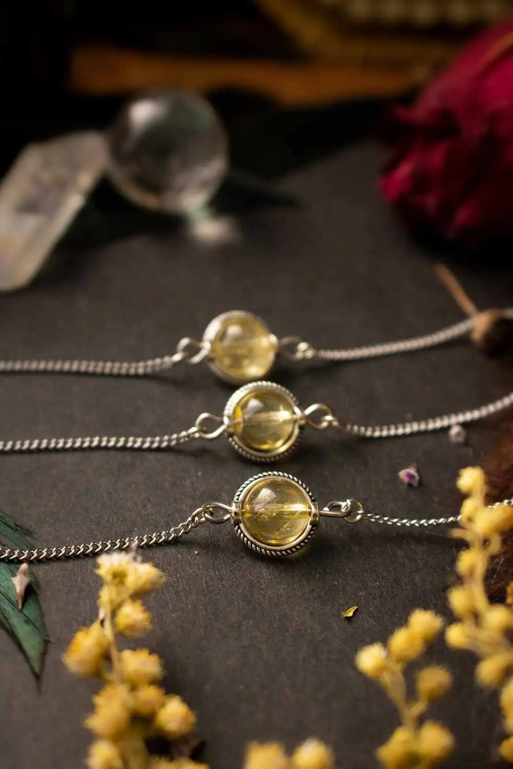 Collier choker Noche jaune en Citrine lunamanashop