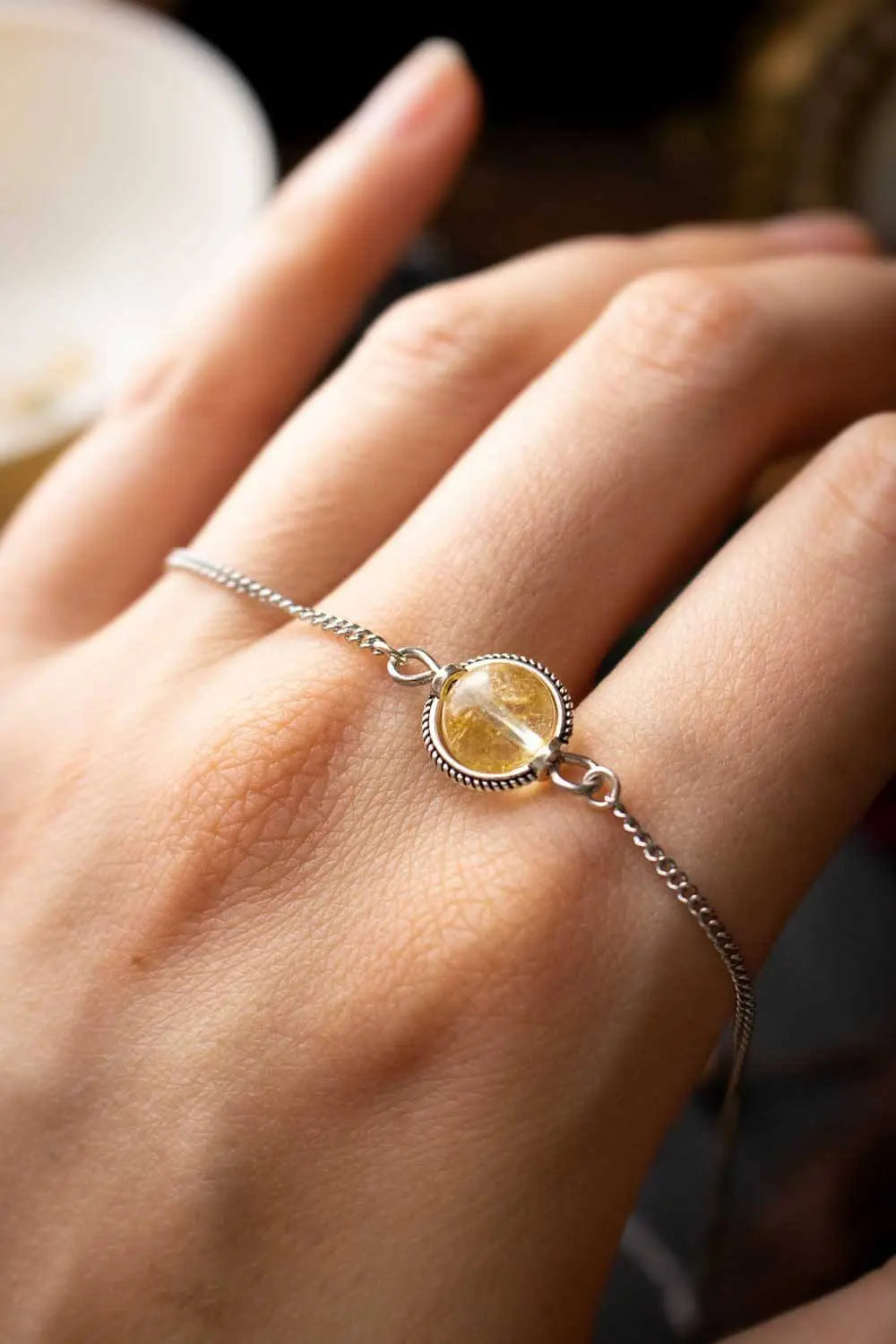 Collier choker Noche jaune en Citrine lunamanashop