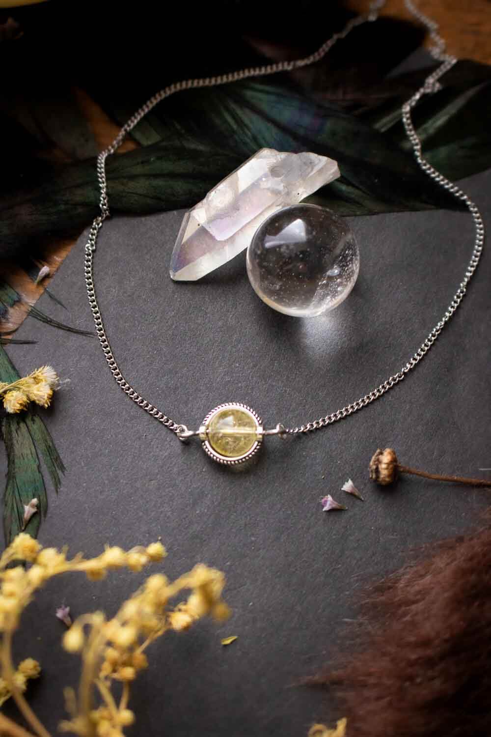 Collier choker Noche jaune en Citrine lunamanashop