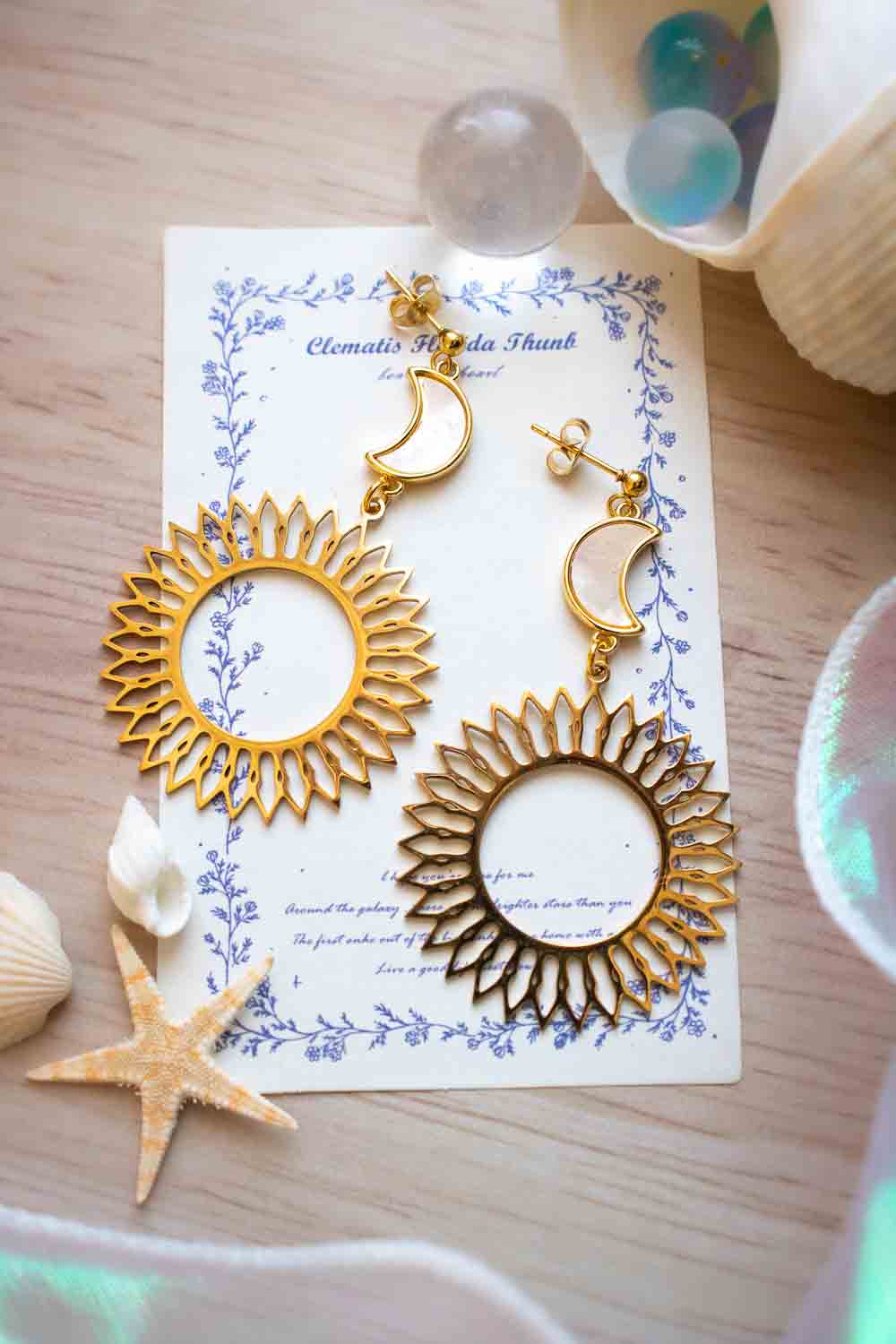 Boucles Oreilles Irisée Dorées - Perles Arc-en-Ciel - Chromia (Copie) lunamanashop