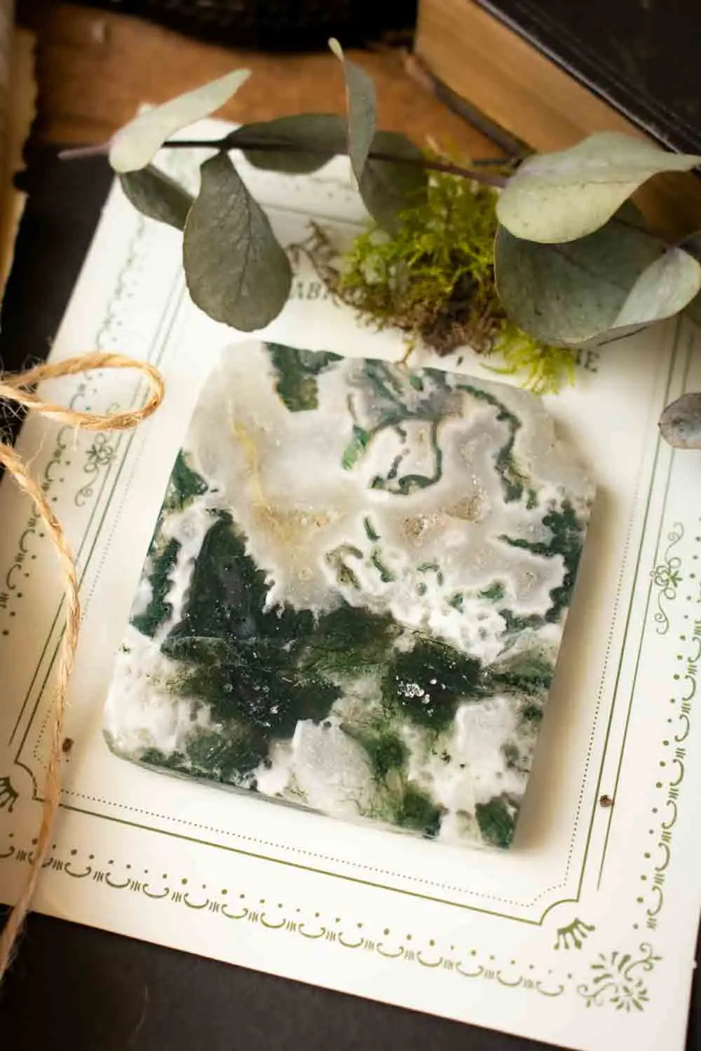 Tranche d'agate mousse naturelle lunamanashop