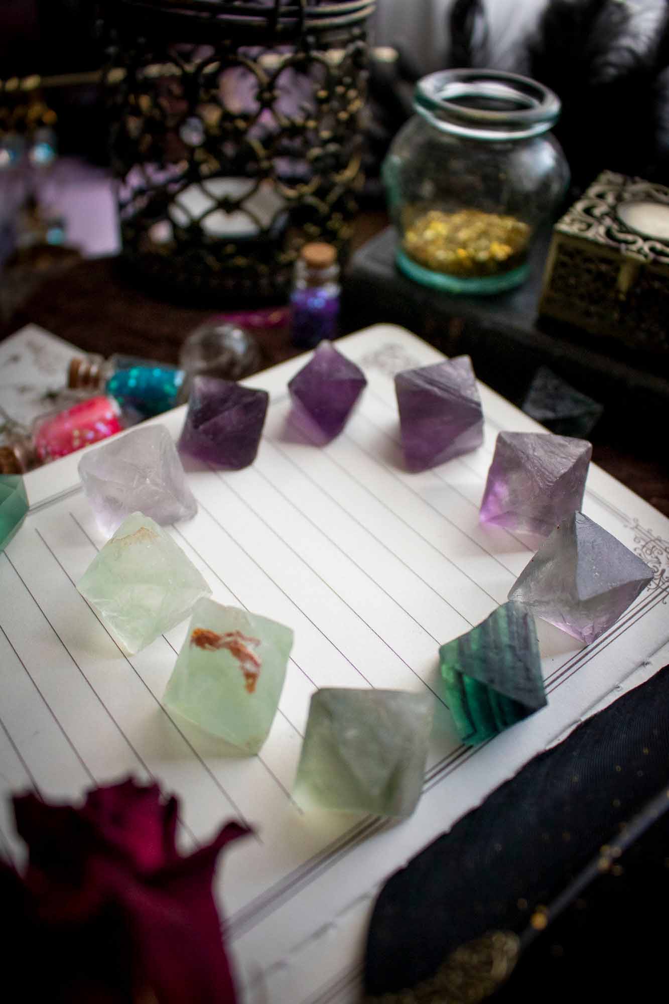 Losange de Fluorite vert et violet lunamanashop