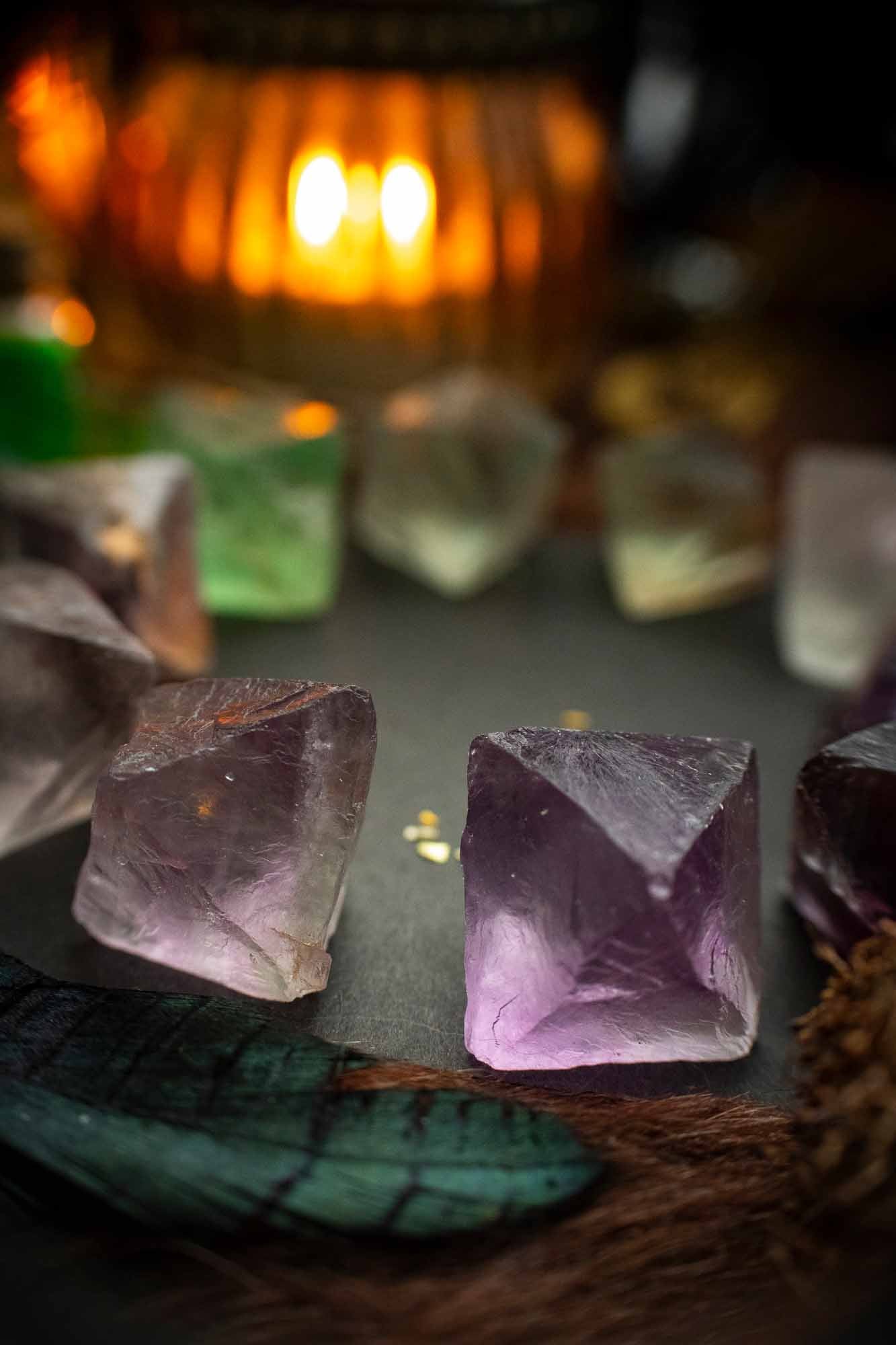 Losange de Fluorite vert et violet lunamanashop