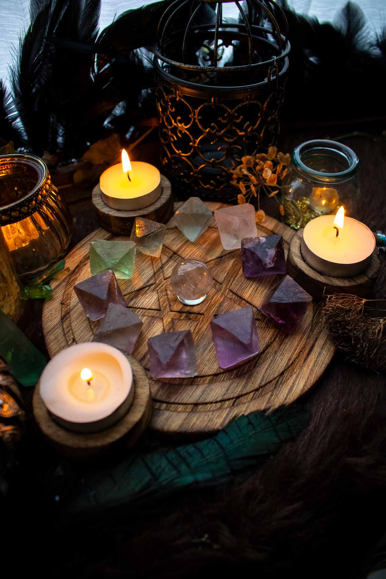 Losange de Fluorite vert et violet lunamanashop