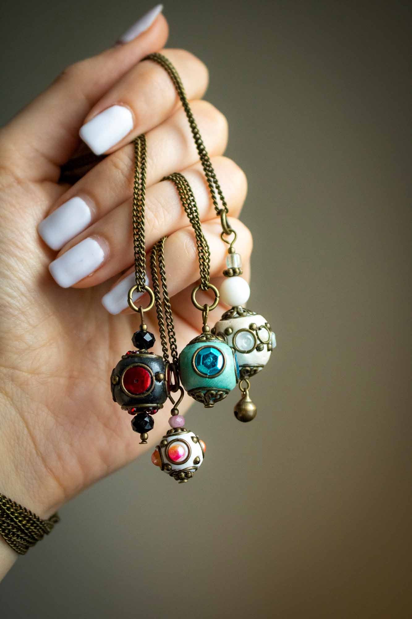 Pendentif "Sphère de déesse" en perle du Cachemire lunamanashop