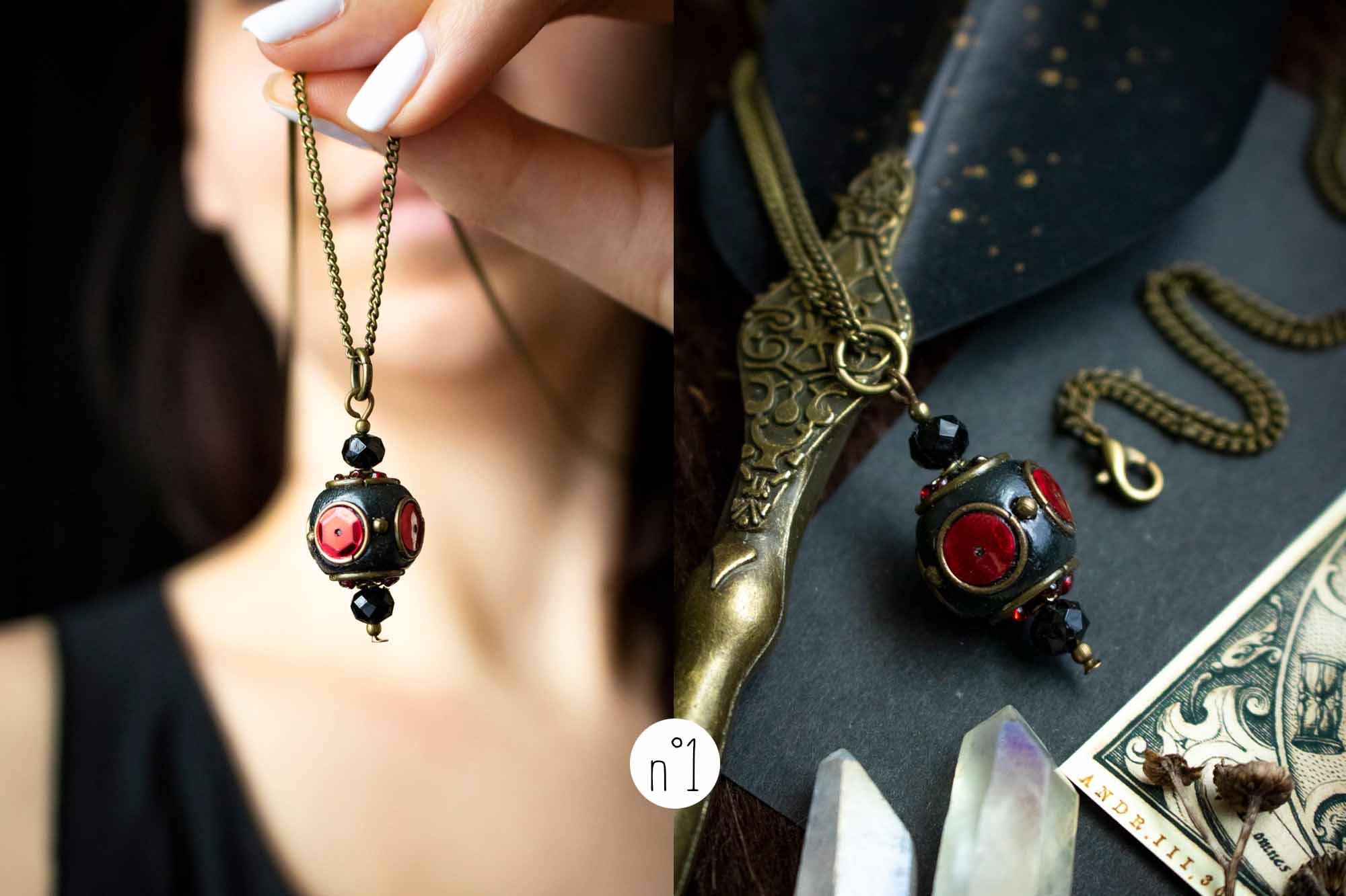 Pendentif "Sphère de déesse" en perle du Cachemire lunamanashop