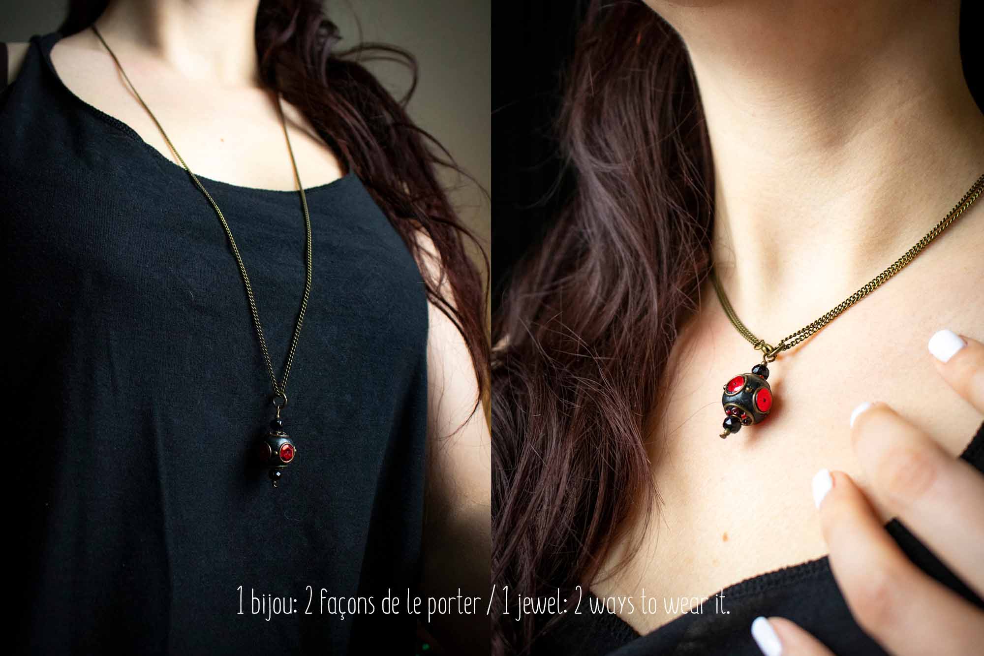 Pendentif "Sphère de déesse" en perle du Cachemire lunamanashop
