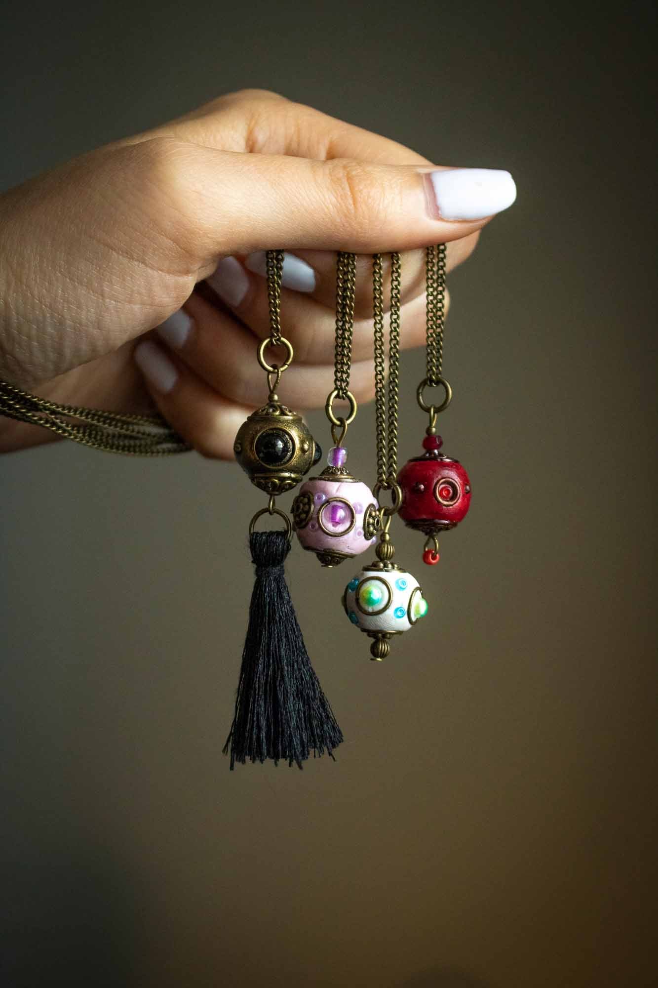 Pendentif "Sphère de magie" en perle du Cachemire lunamanashop