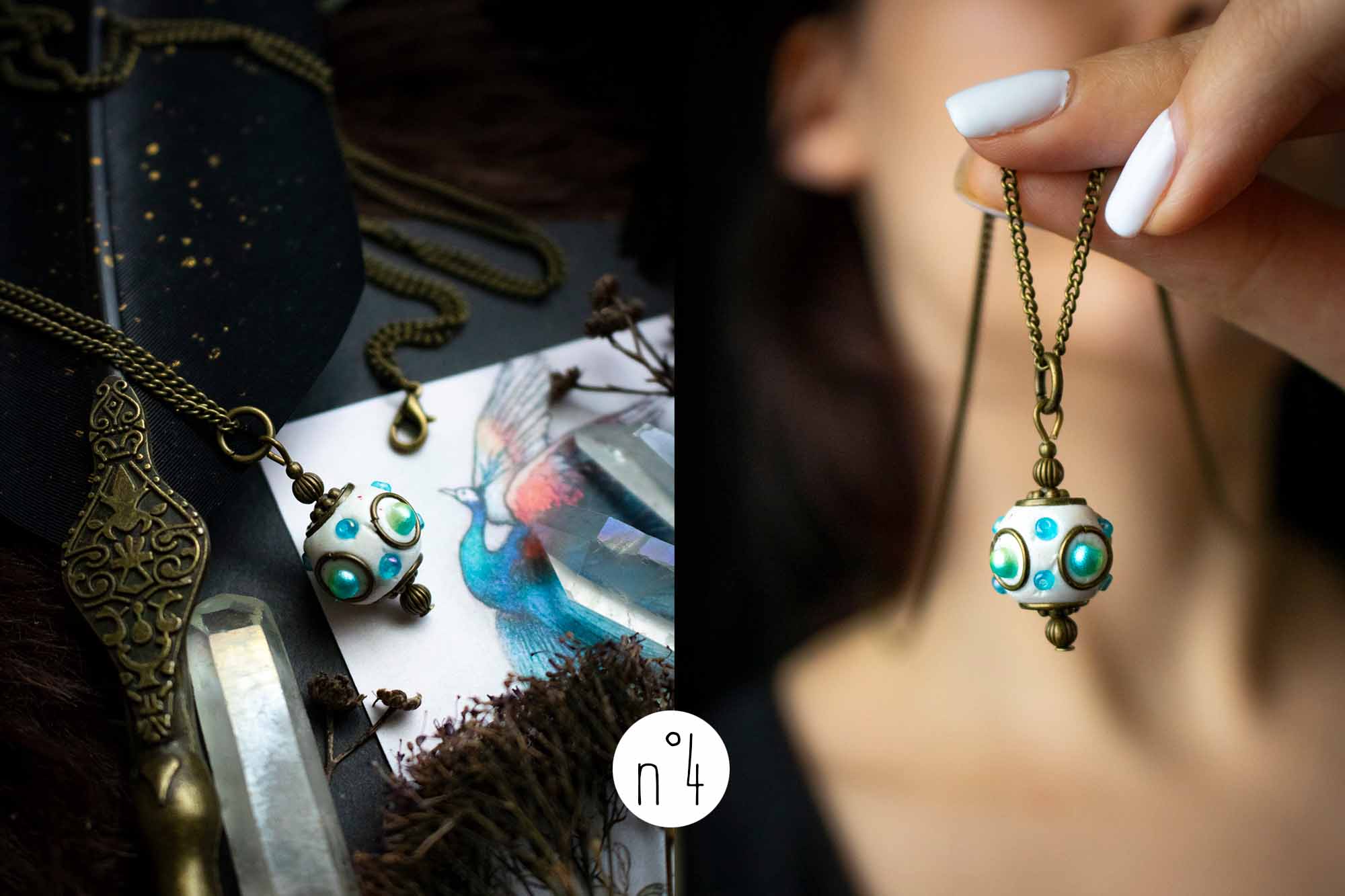 Pendentif "Sphère de magie" en perle du Cachemire lunamanashop