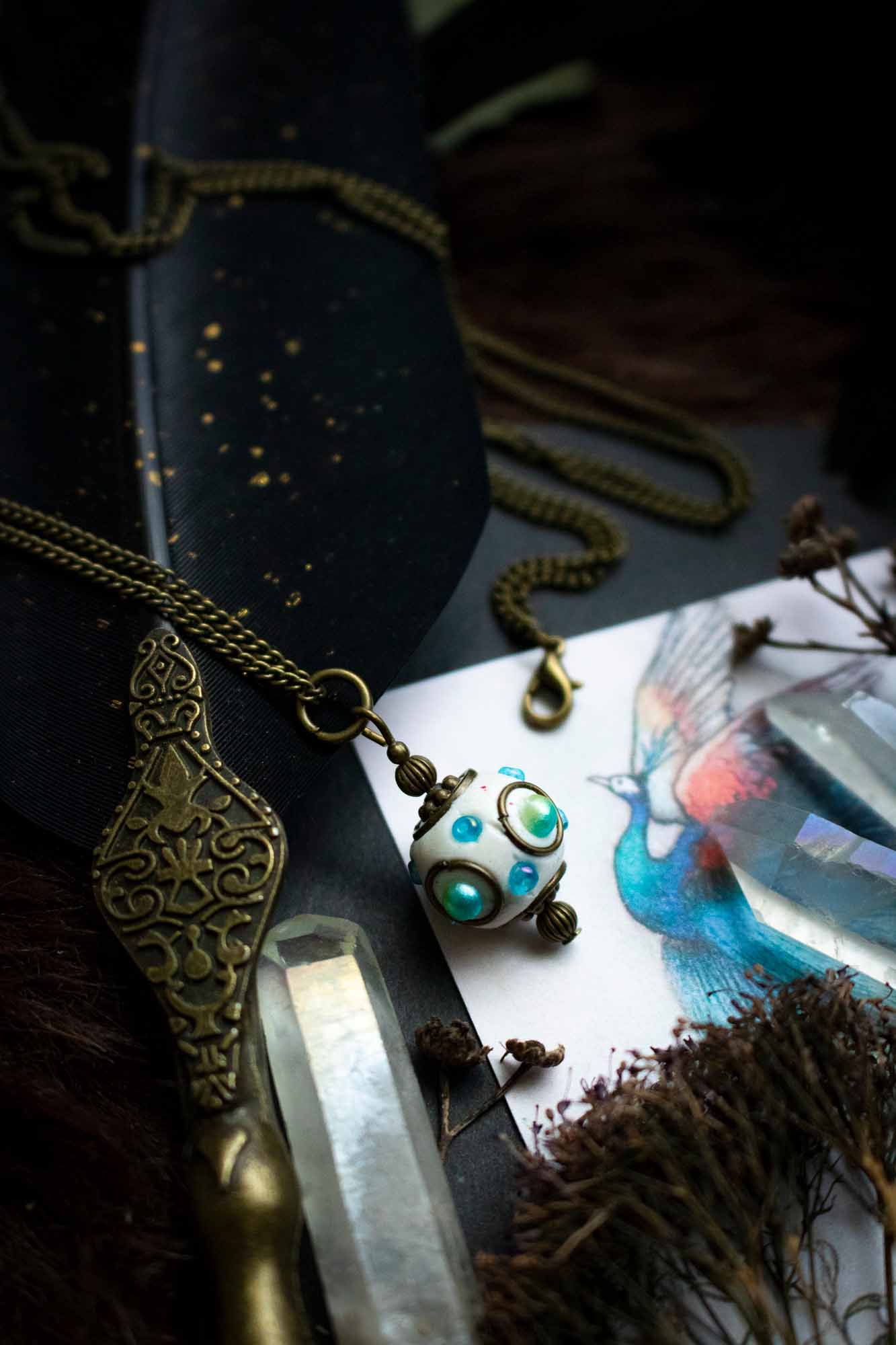 Pendentif "Sphère de magie" en perle du Cachemire lunamanashop