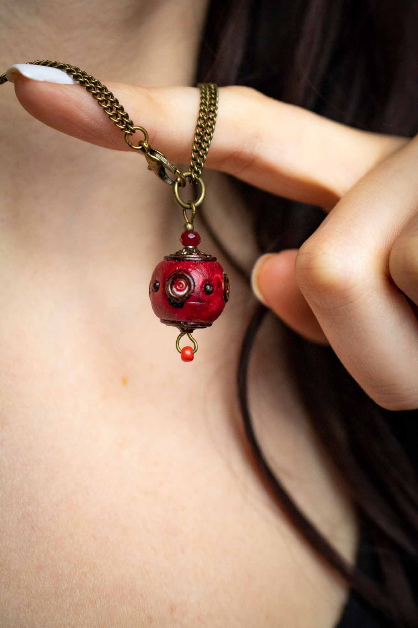 Pendentif "Sphère de magie" en perle du Cachemire lunamanashop