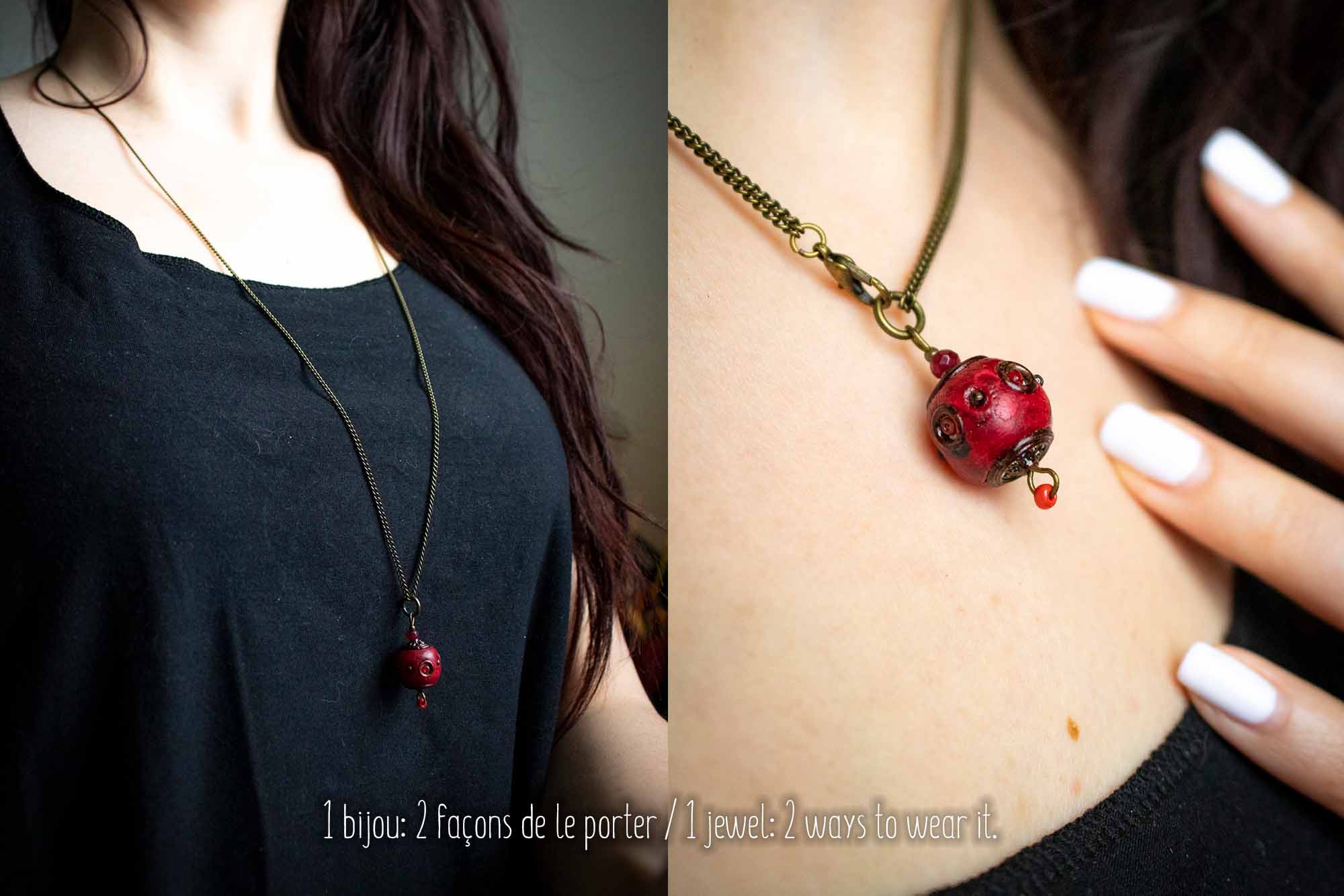 Pendentif "Sphère de magie" en perle du Cachemire lunamanashop
