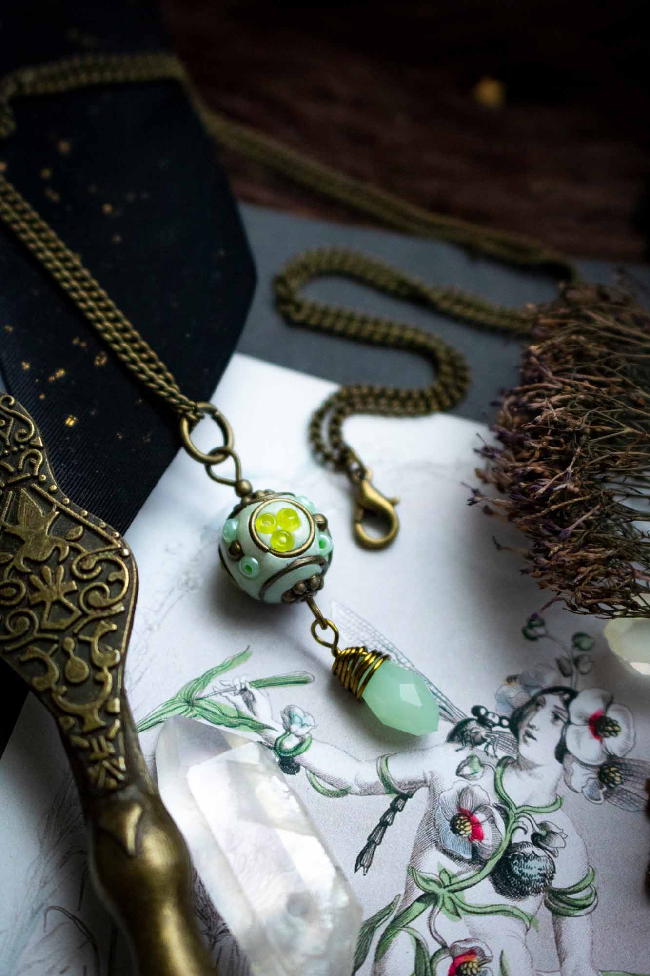 Pendentif "Sphère de vie" en perle du Cachemire lunamanashop