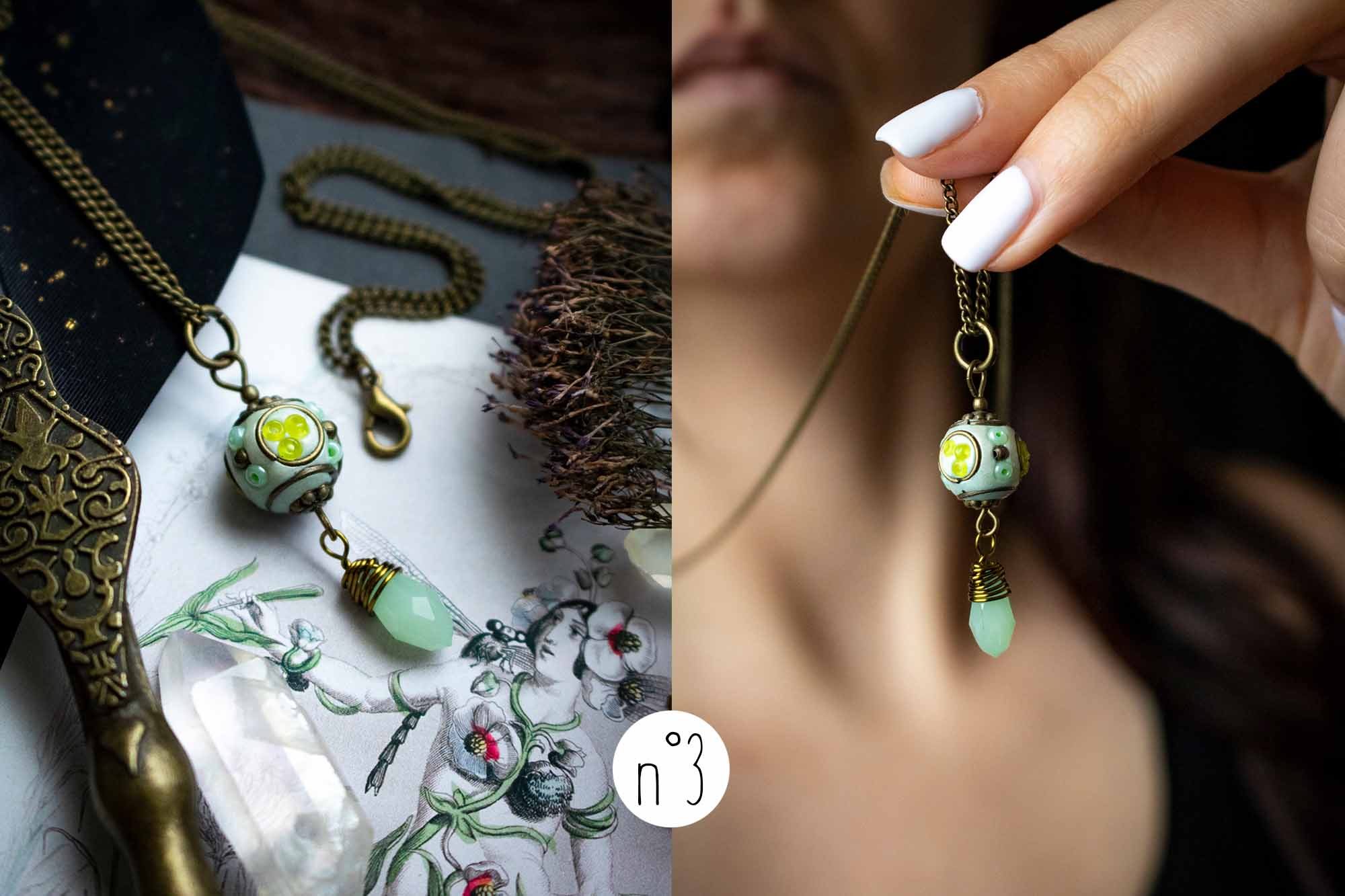 Pendentif "Sphère de vie" en perle du Cachemire lunamanashop