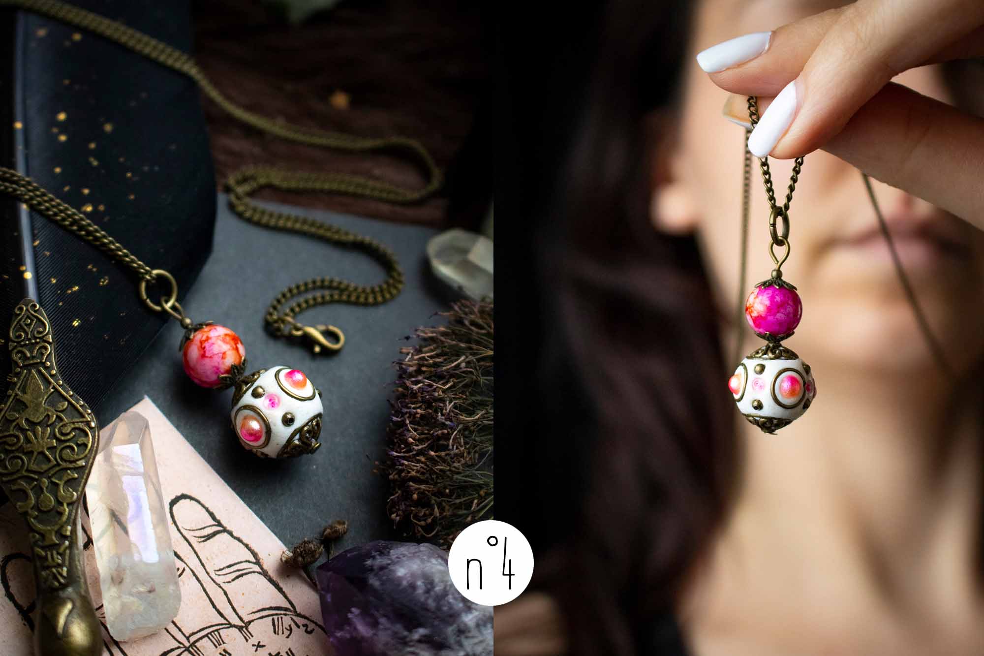 Pendentif "Sphère de vie" en perle du Cachemire lunamanashop