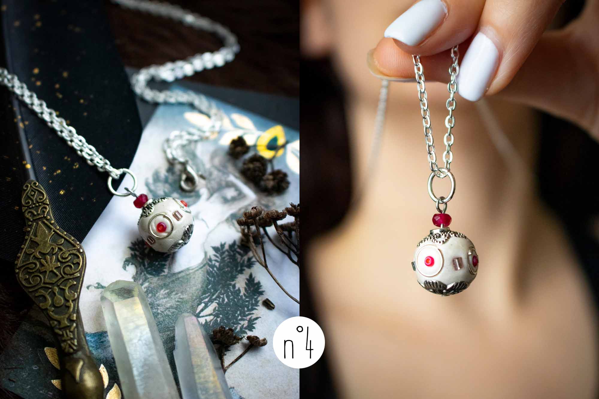 Pendentif "Sphère des esprits" en perle du Cachemire lunamanashop