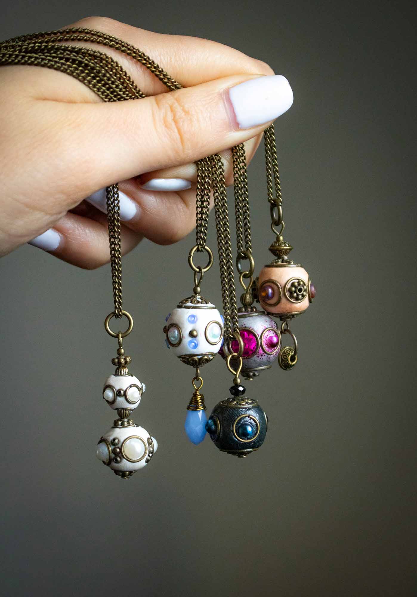 Pendentif "Sphère du temps" en perle du Cachemire lunamanashop