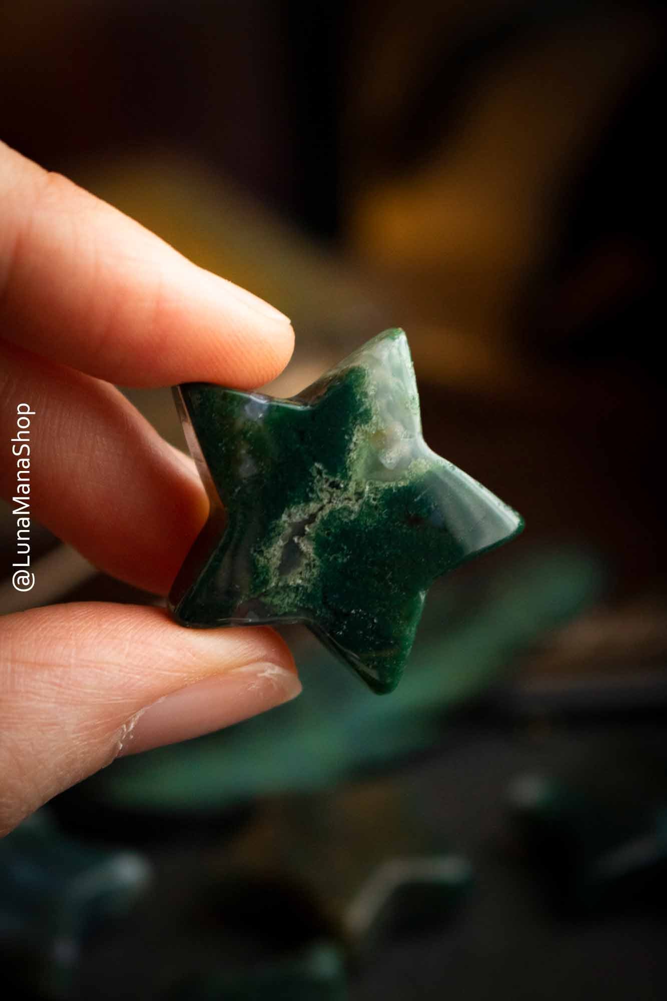 Pierre Agate mousse en forme d'étoile lunamanashop