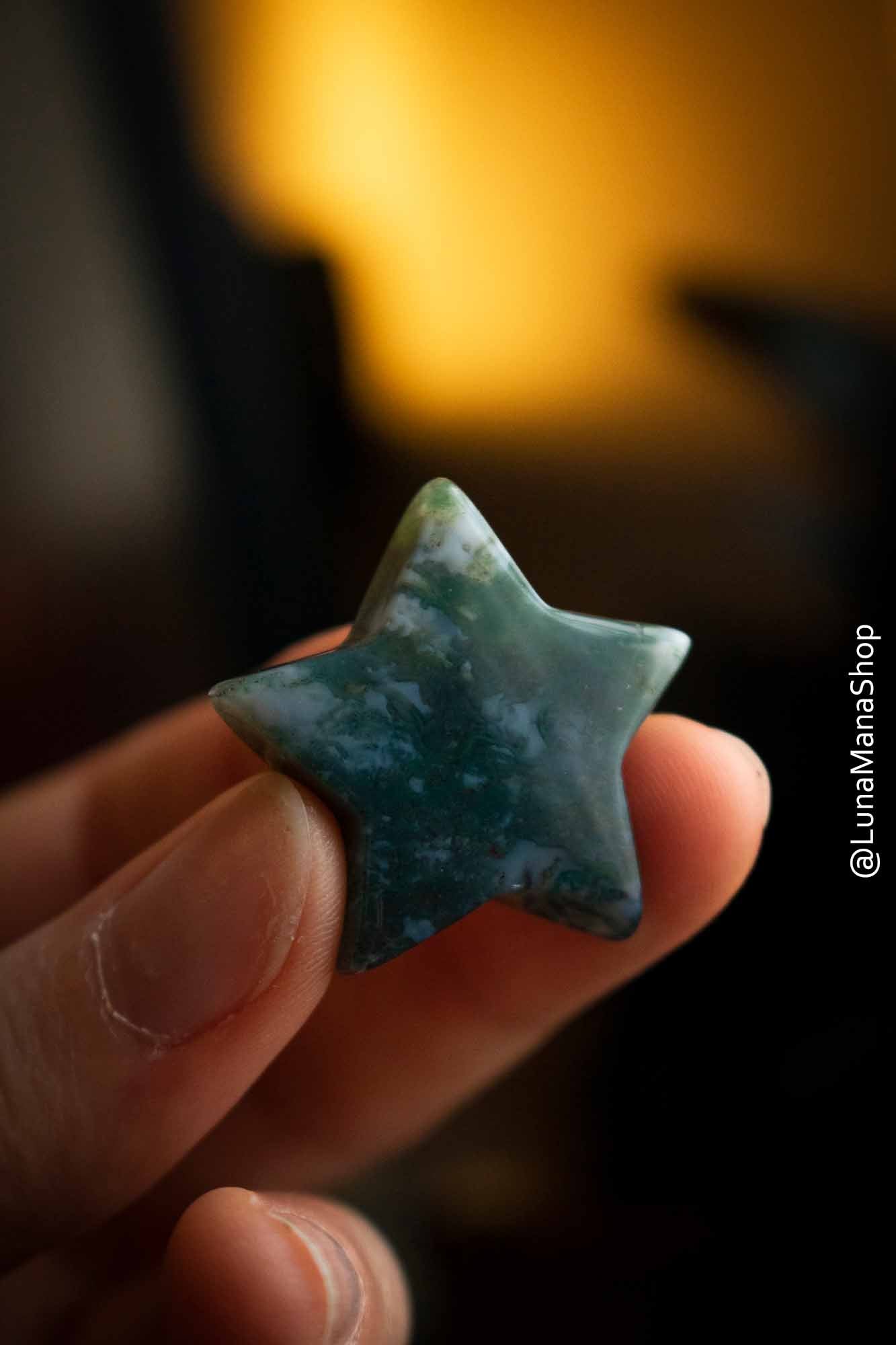 Pierre Agate mousse en forme d'étoile lunamanashop