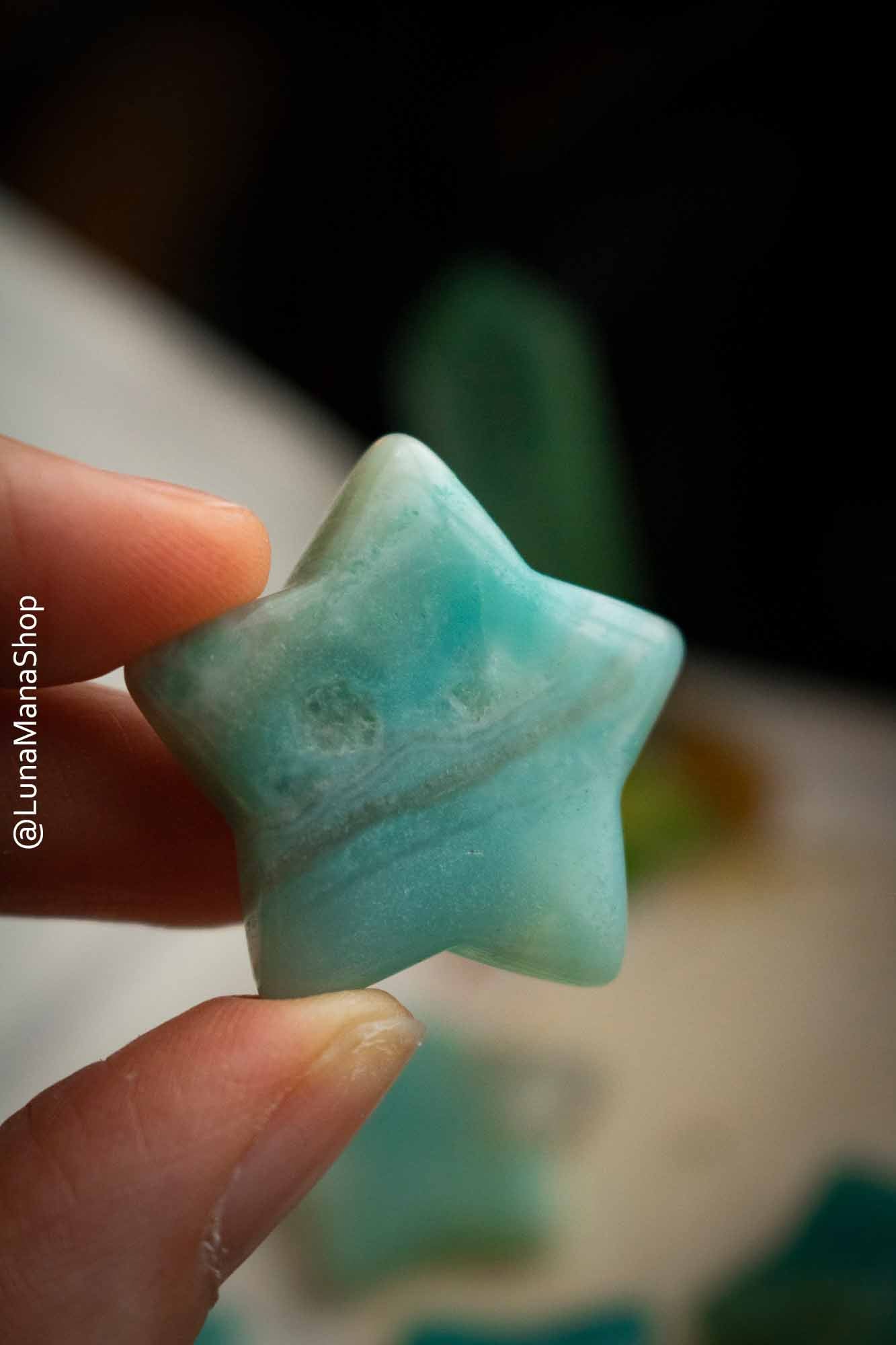 Pierre Amazonite en forme d'étoile lunamanashop