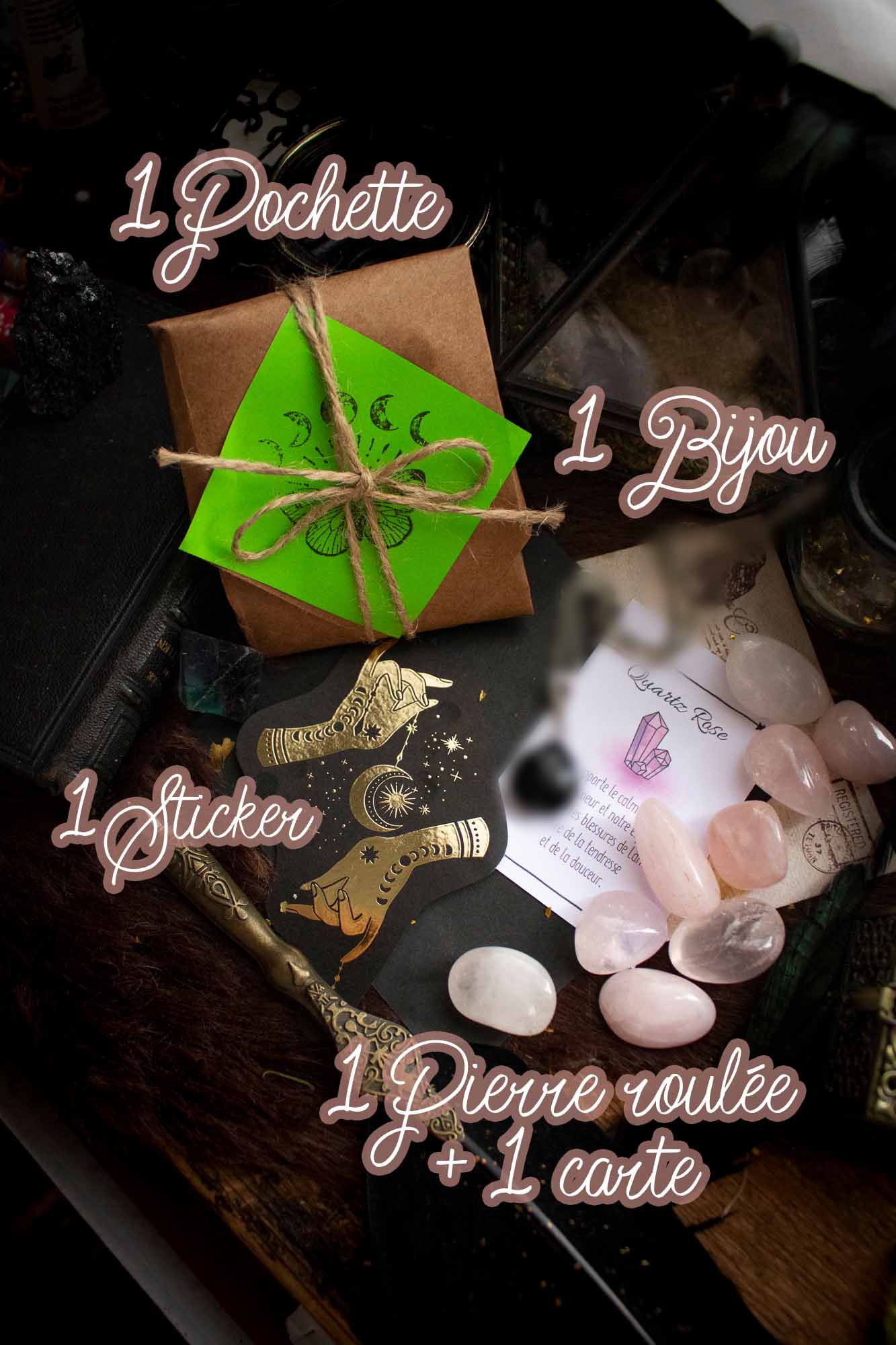 Pochette surprise *Collier* + pierre et sticker lunamanashop