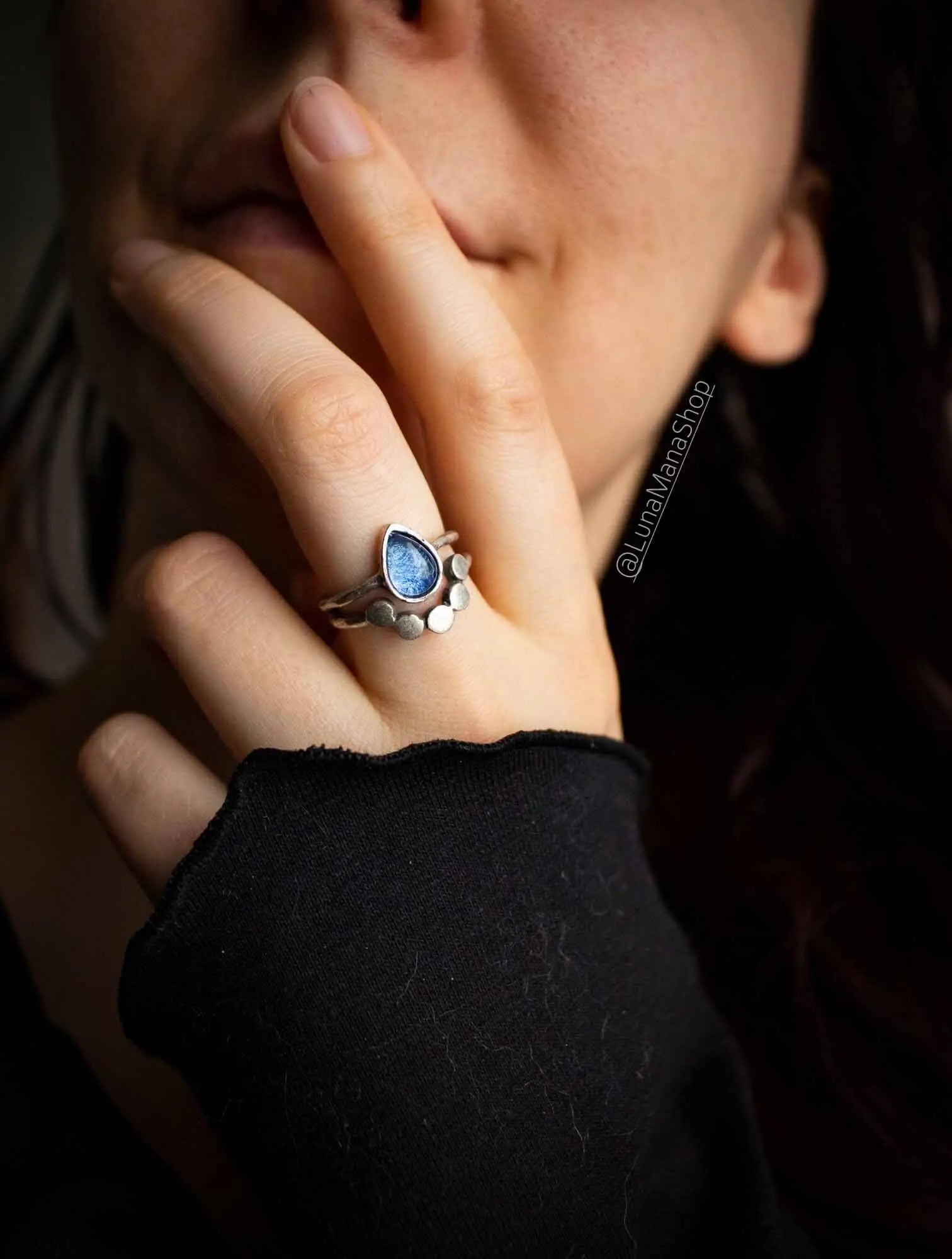 Bague Hempea en Cyanite et base argentée lunamanashop