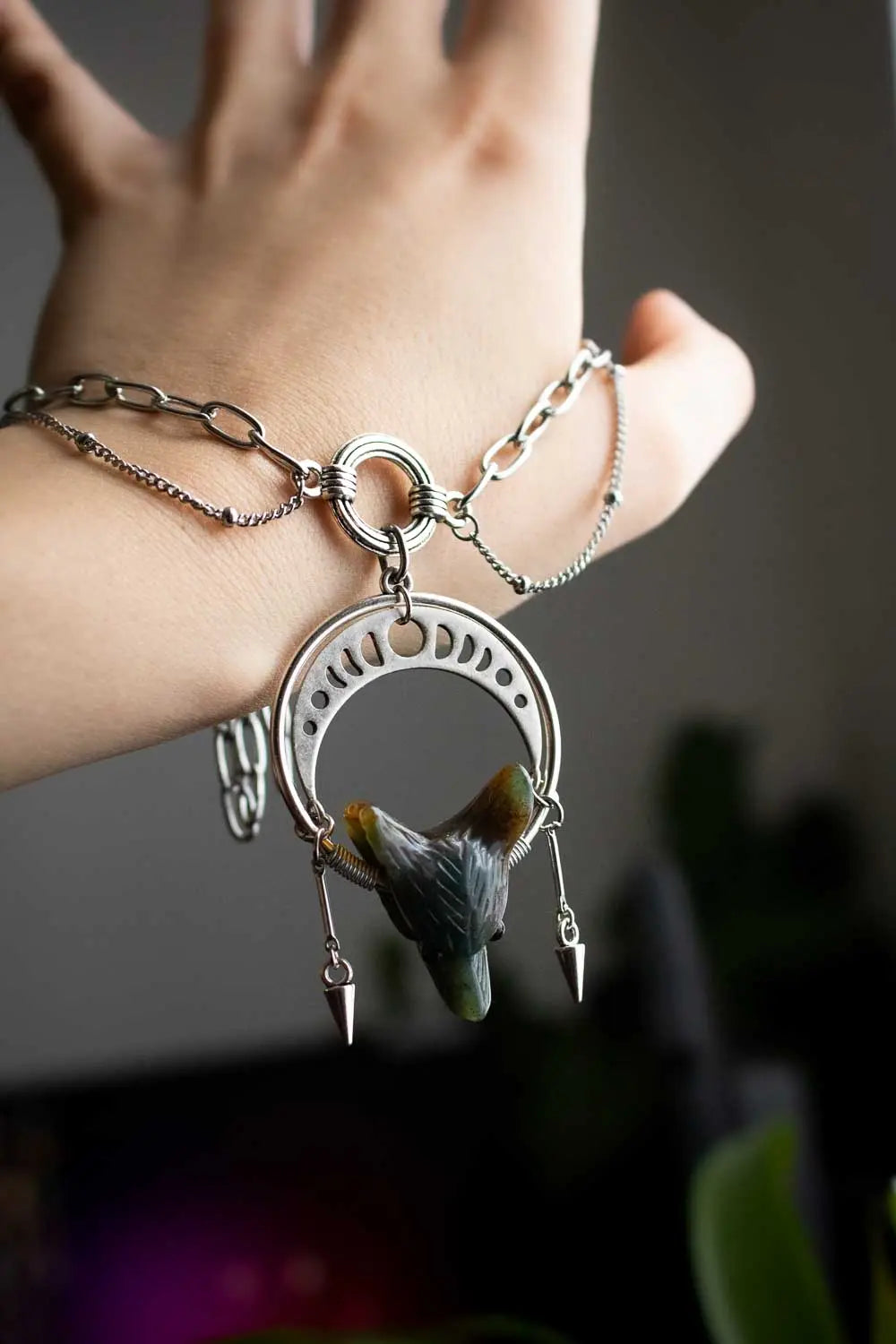 Collier renard en agate Voyageur Nocturne lunamanashop