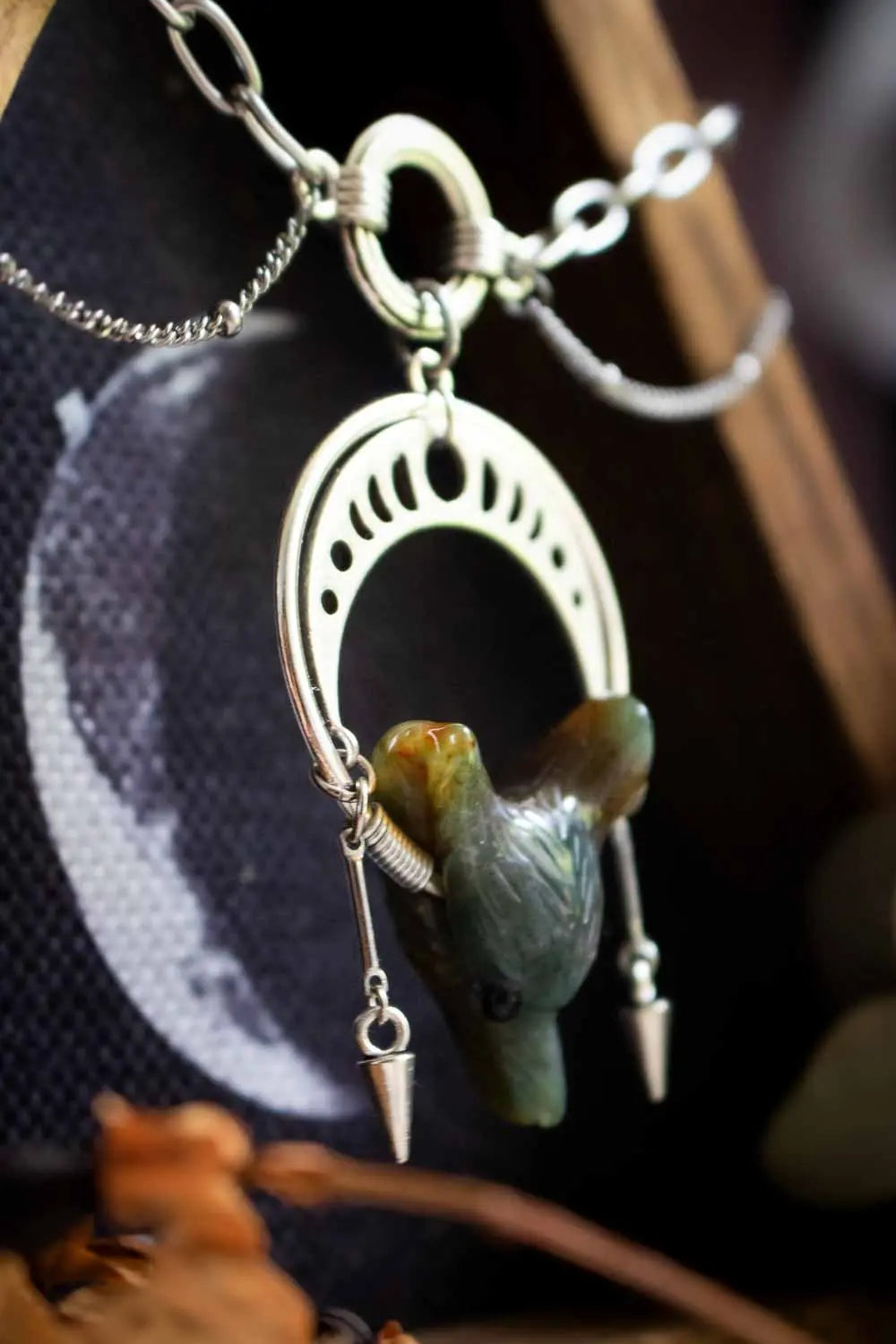 Collier renard en agate Voyageur Nocturne lunamanashop