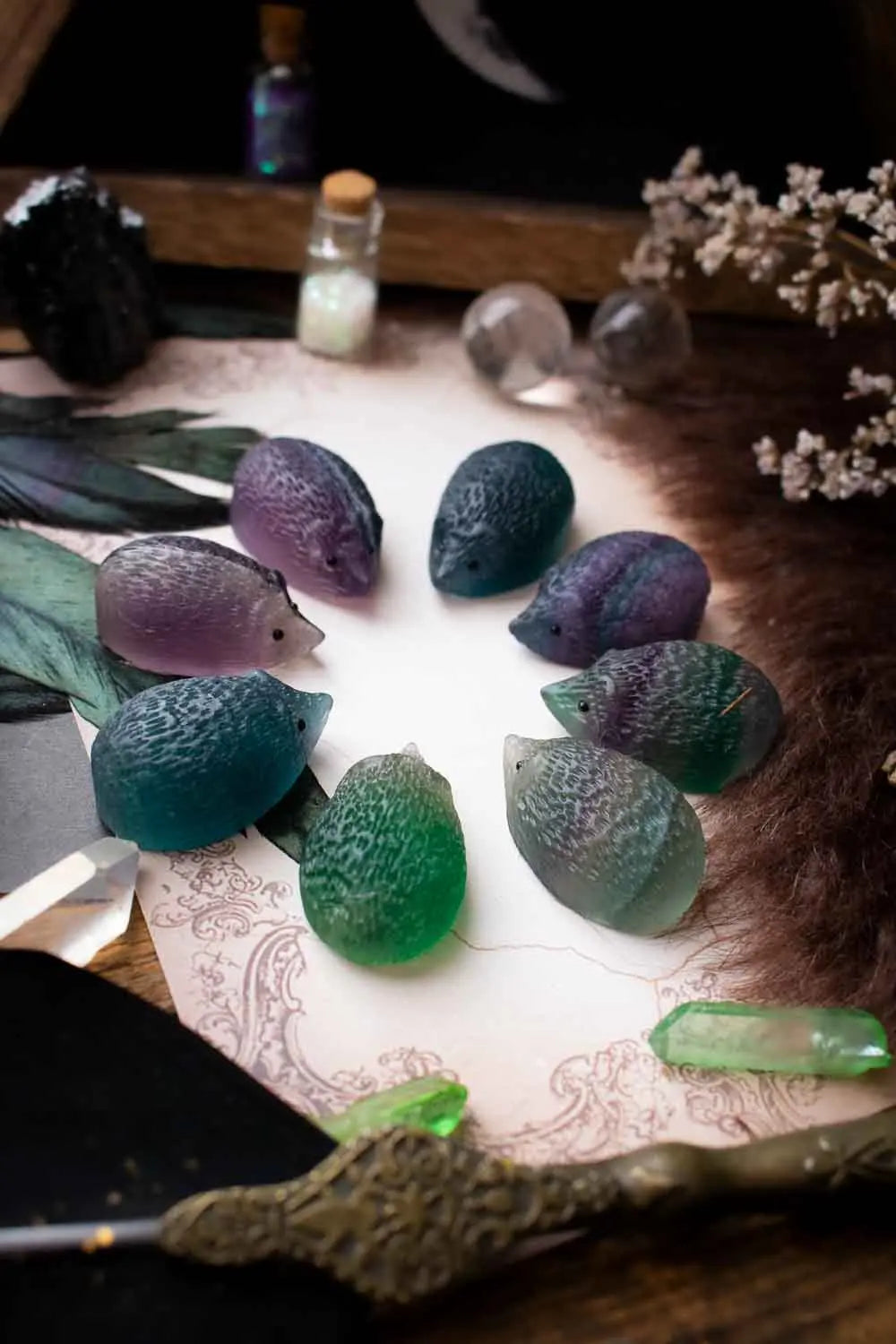 Hérisson de fluorite taillée lunamanashop