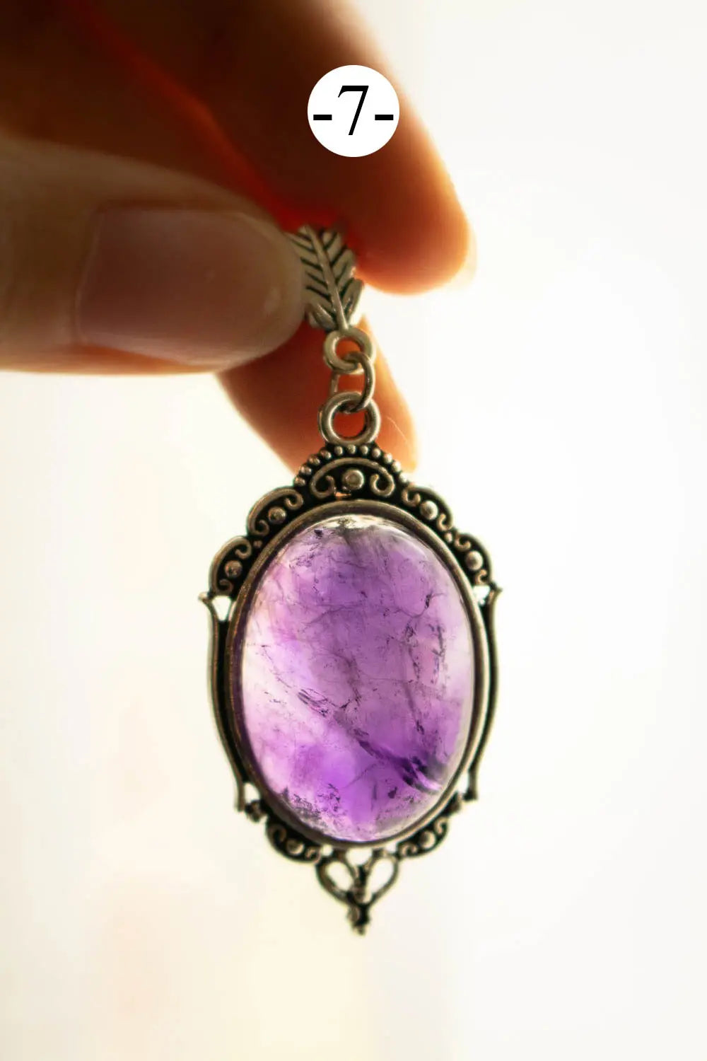 Pendentif Abysses en fluorite et chaîne argentée lunamanashop