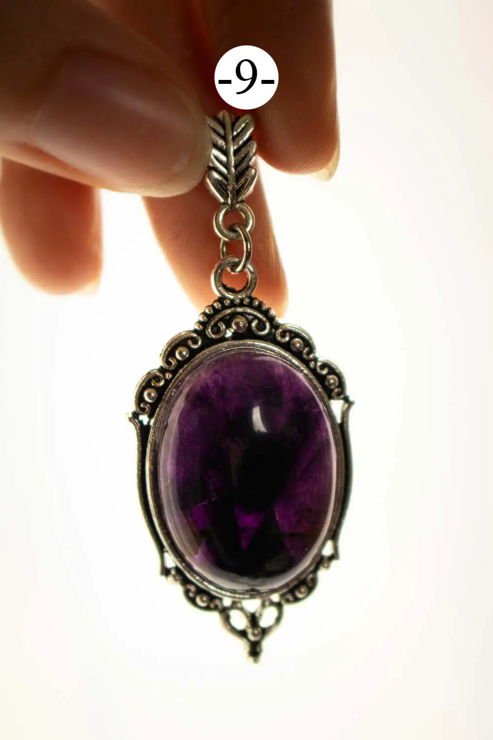 Pendentif Abysses en fluorite et chaîne argentée lunamanashop