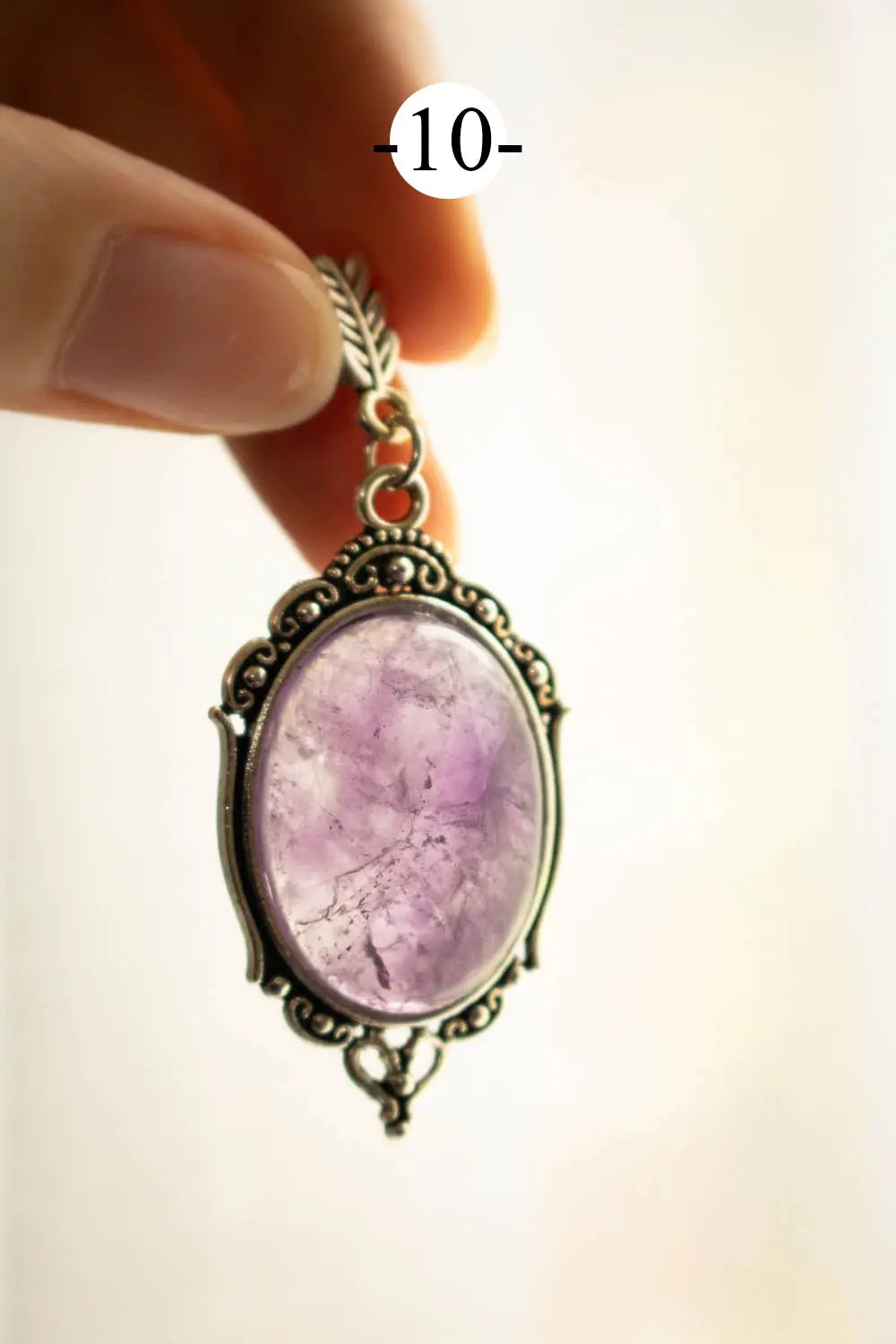 Pendentif Abysses en fluorite et chaîne argentée lunamanashop
