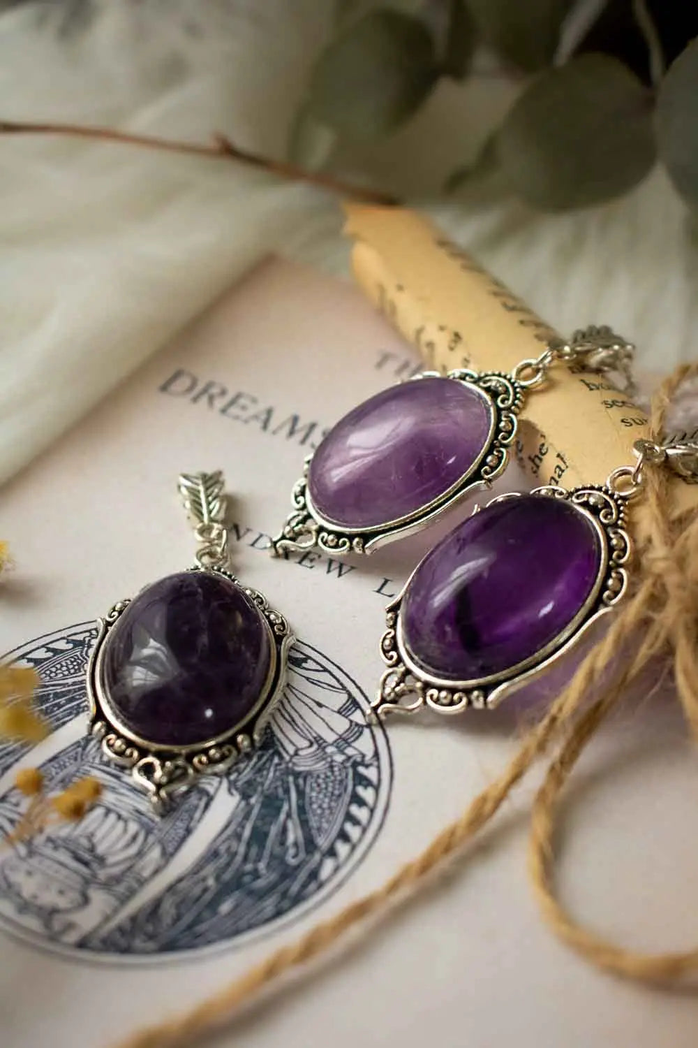 Pendentif Abysses en fluorite et chaîne argentée lunamanashop