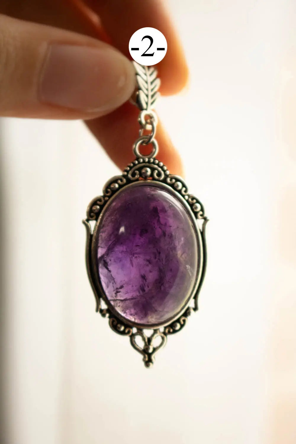 Pendentif Abysses en fluorite et chaîne argentée lunamanashop