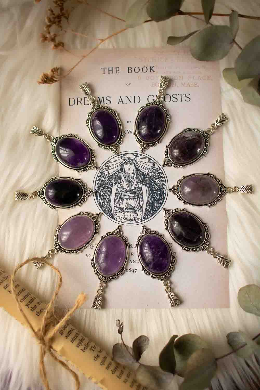 Pendentif Abysses en fluorite et chaîne argentée lunamanashop
