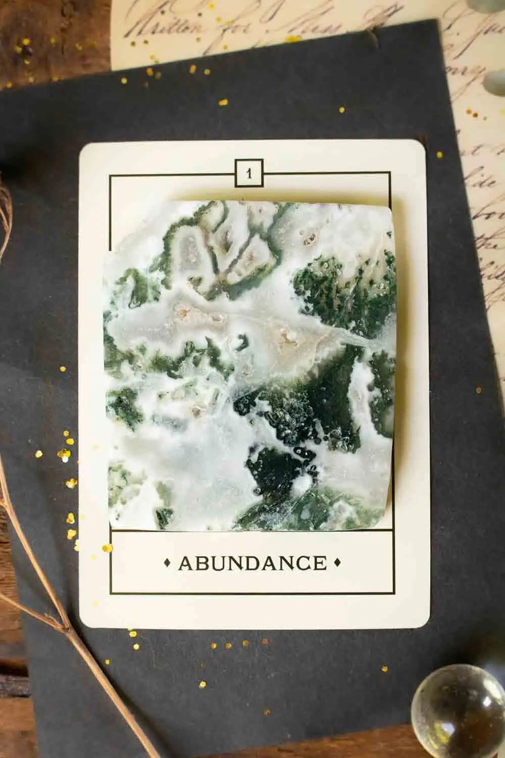 Tranche d'agate mousse naturelle lunamanashop