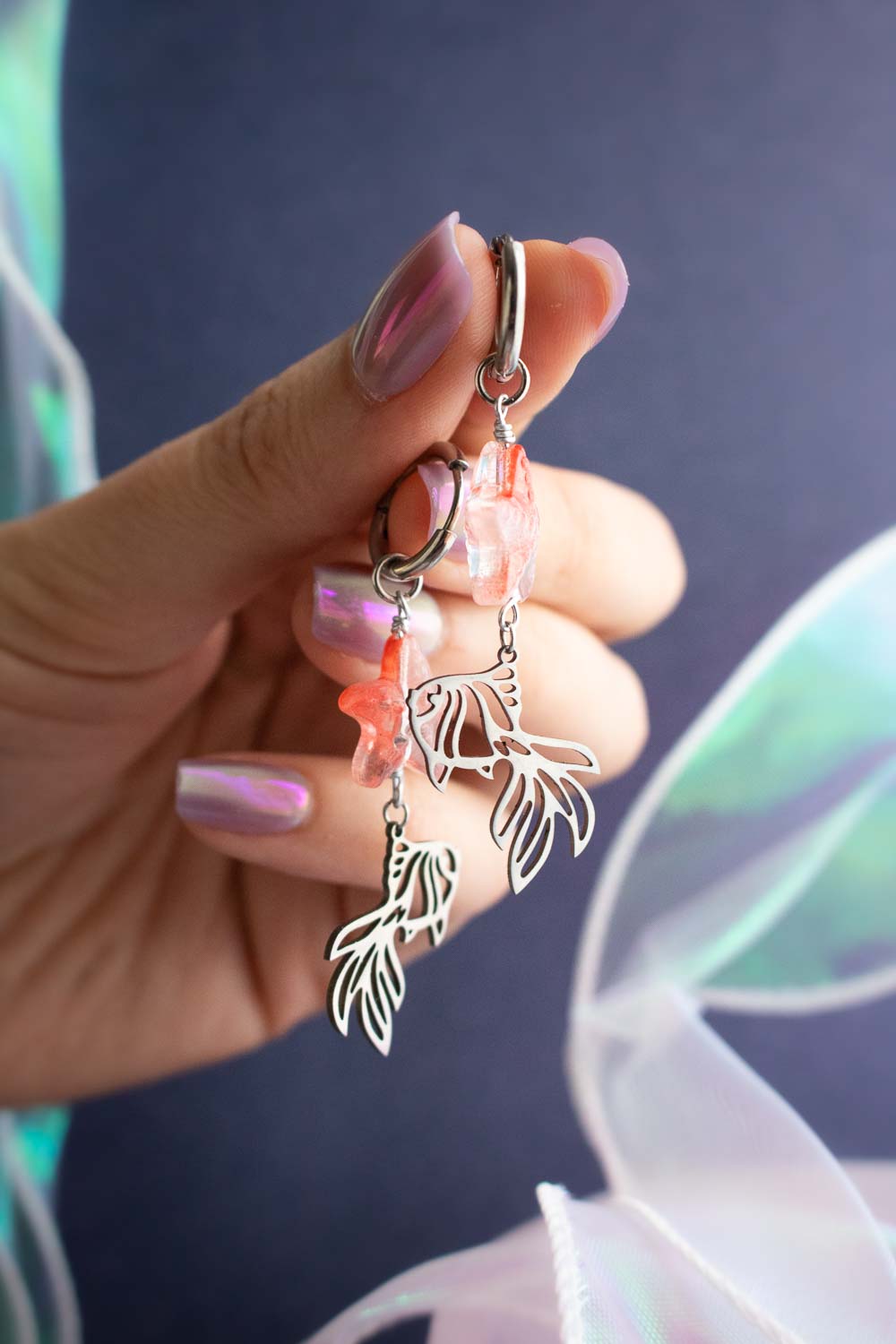 Boucles d'oreilles Asteria -  Poisson aérien lunamanashop