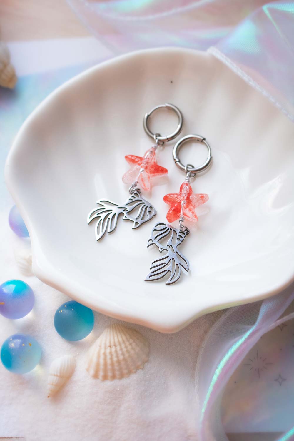 Boucles d'oreilles Asteria -  Poisson aérien lunamanashop