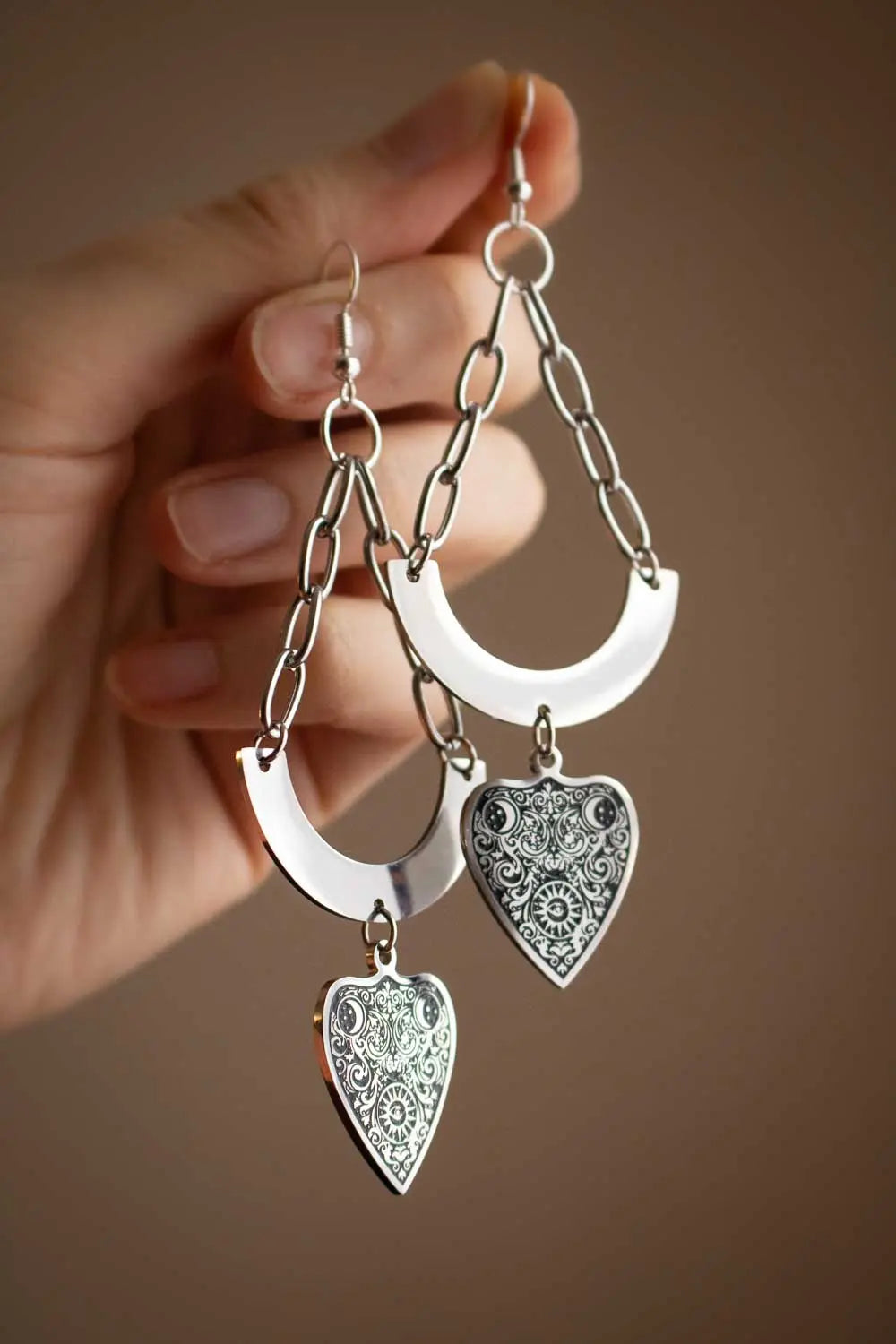 Boucles d'oreilles Astrid - Cœur d'acier lunamanashop